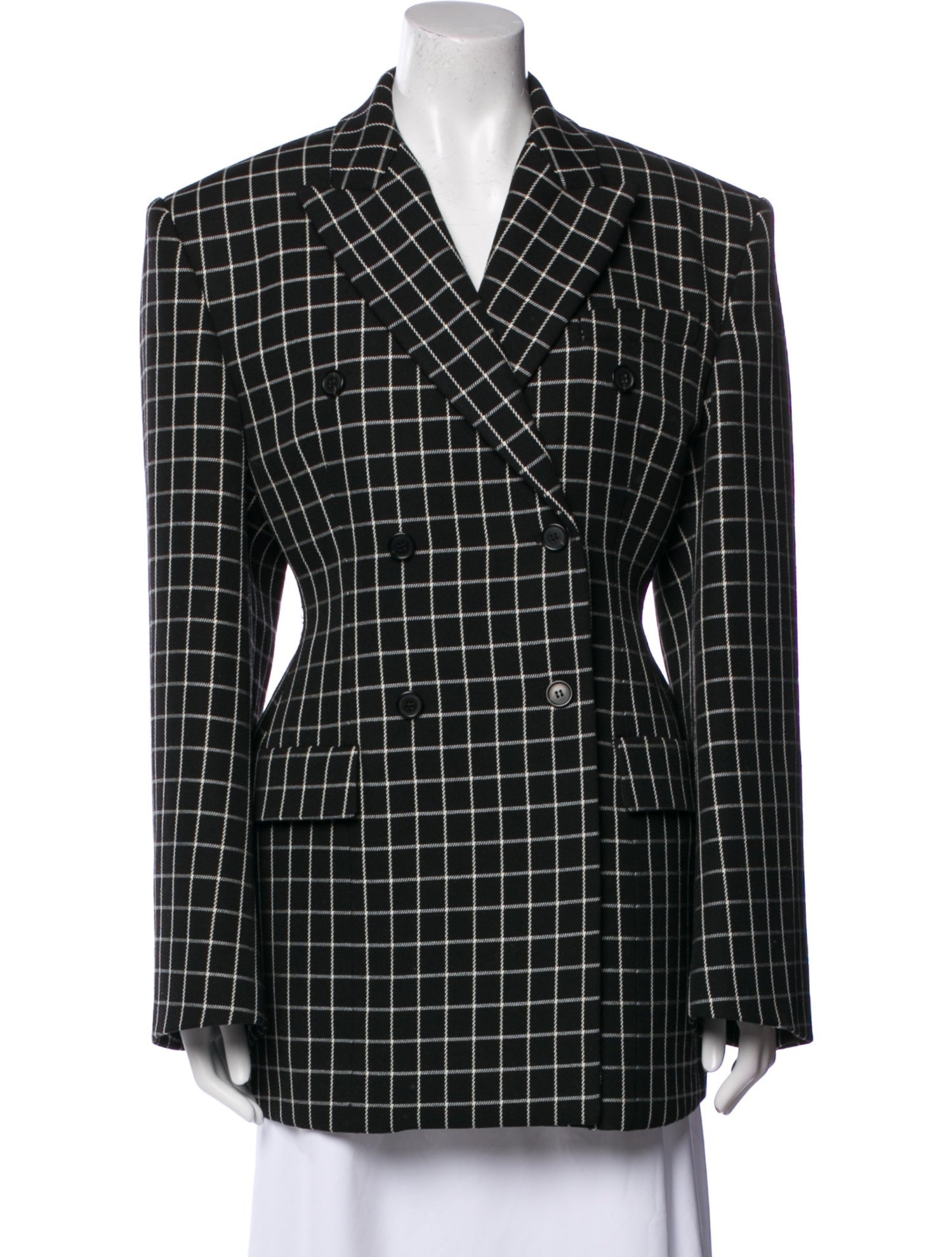 WARDROBE.NYC Virgin Wool Plaid Print Blazer w/ Tags
