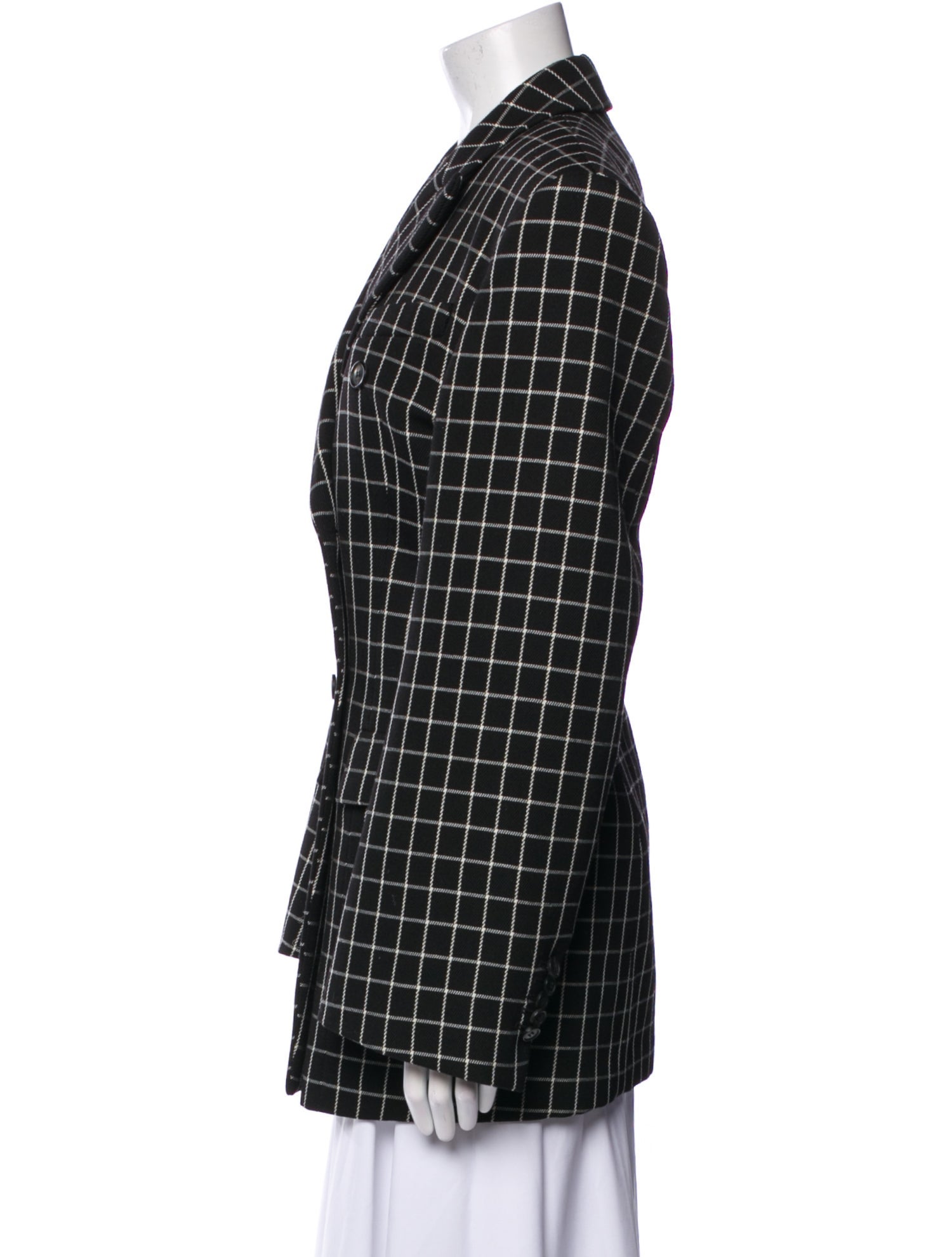 WARDROBE.NYC Virgin Wool Plaid Print Blazer w/ Tags