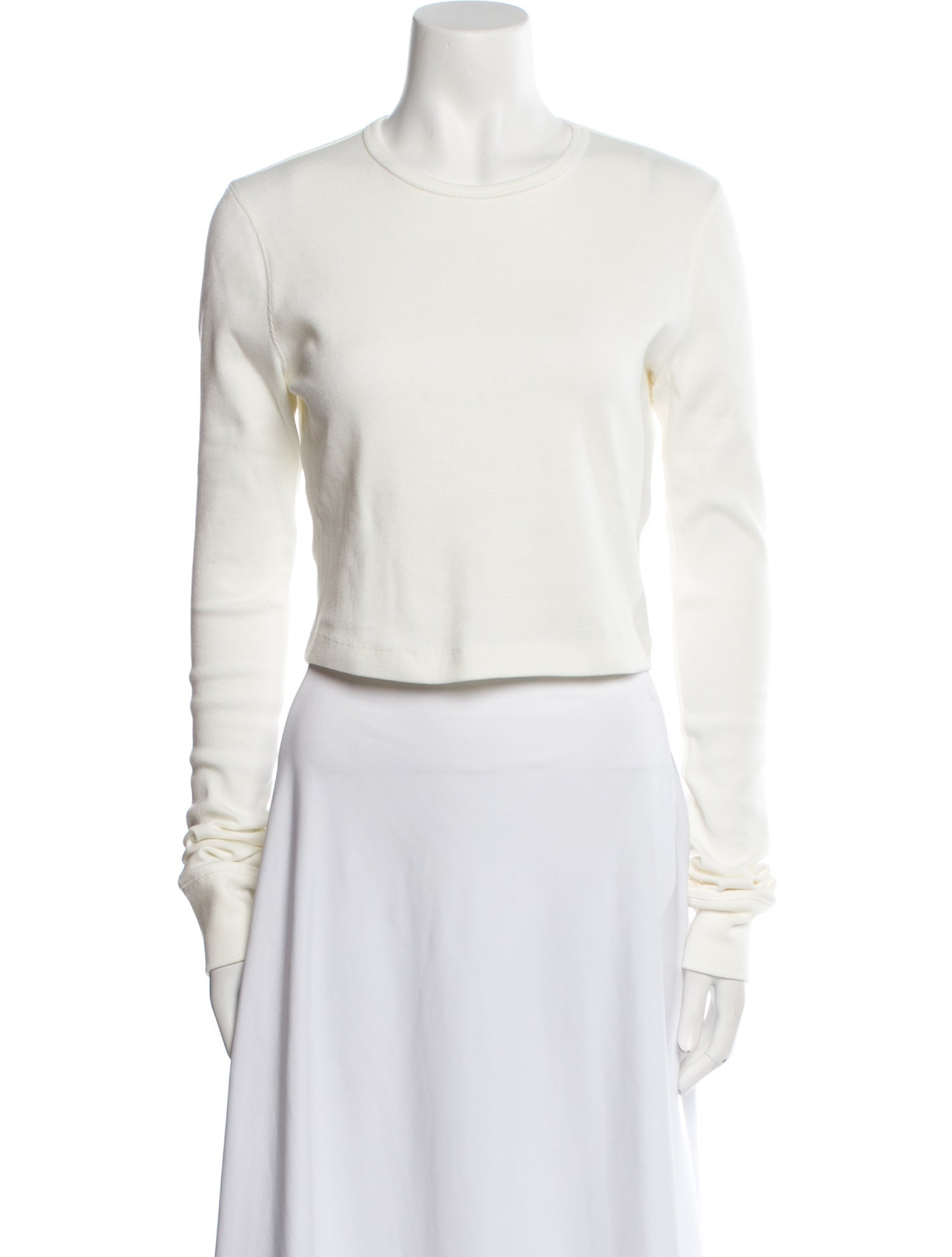 WARDROBE.NYC Crew Neck Long Sleeve Crop Top