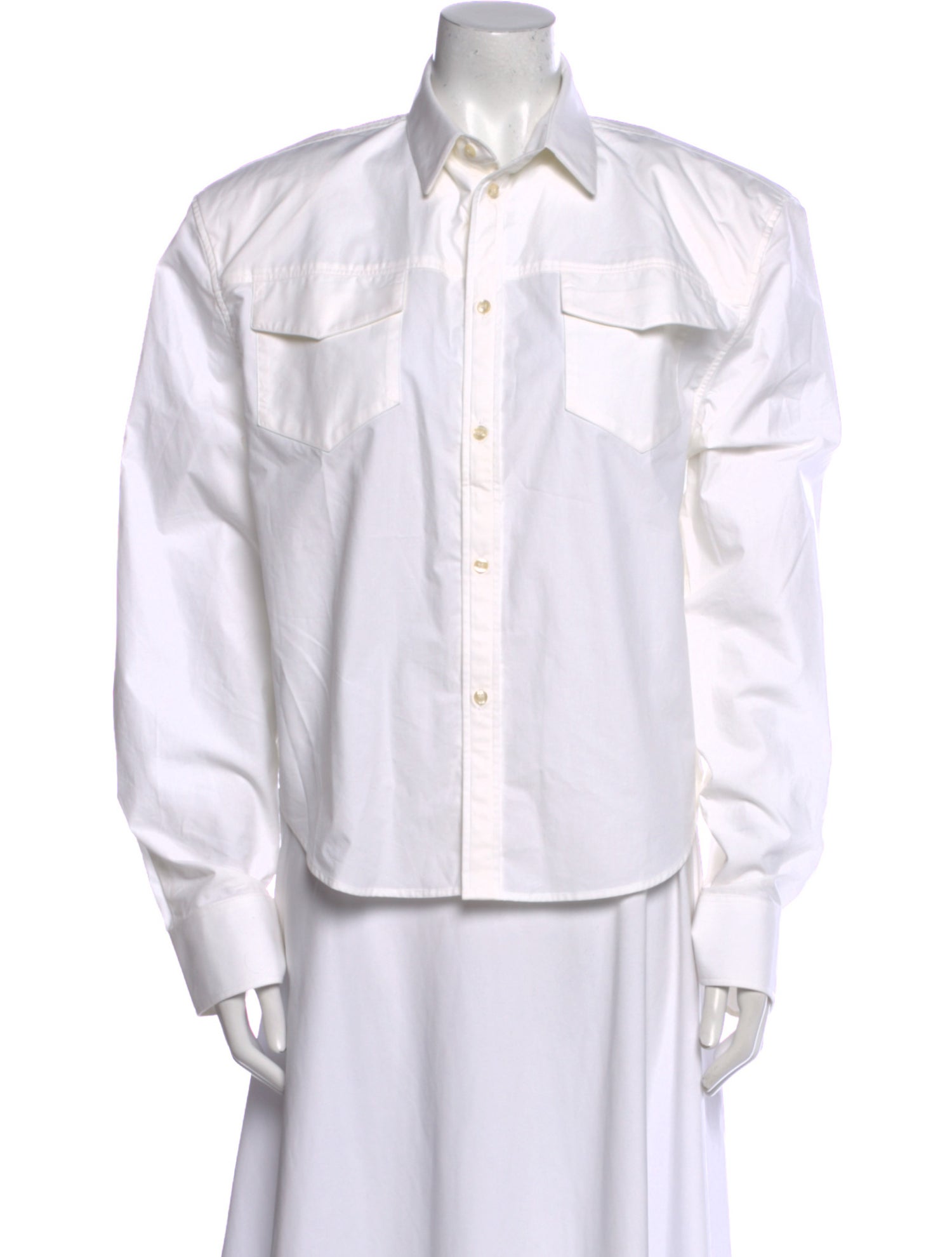 WARDROBE.NYC Long Sleeve Button-Up Top