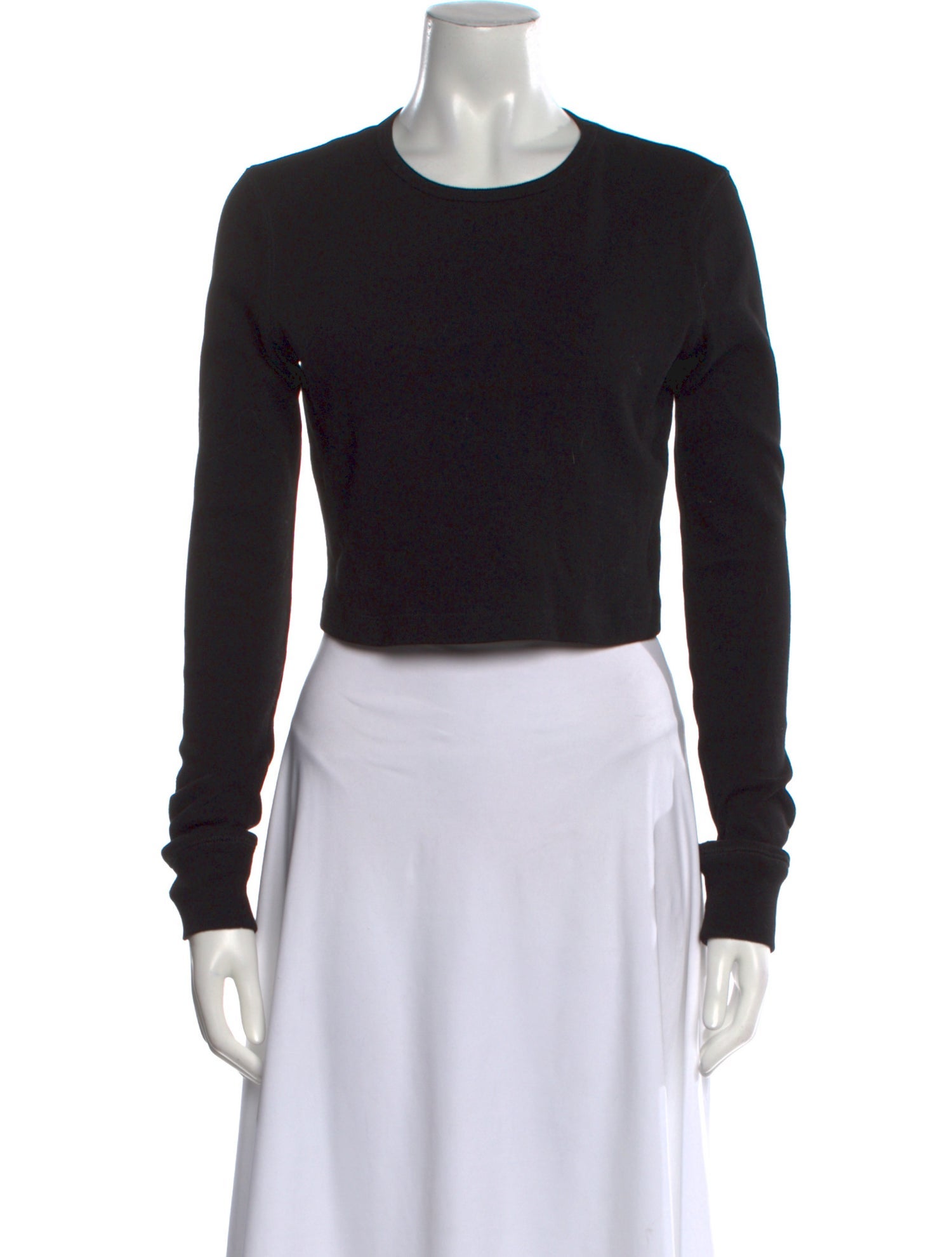 WARDROBE.NYC Crew Neck Long Sleeve Crop Top