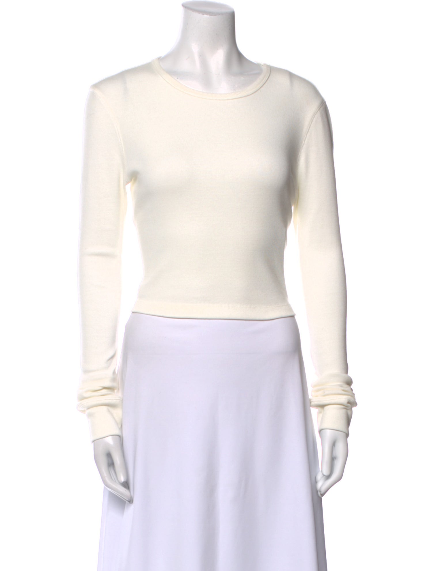 WARDROBE.NYC Bateau Neckline Long Sleeve Crop Top w/ Tags