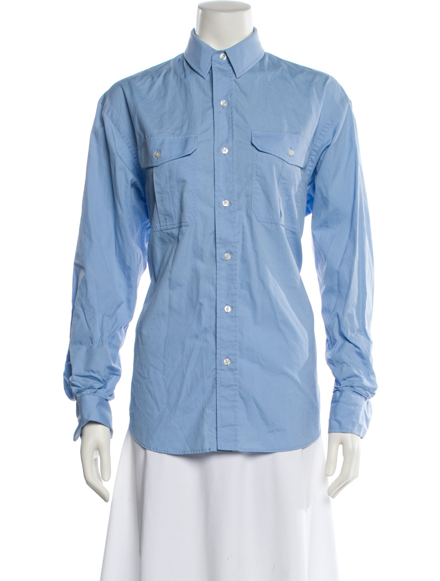 WARDROBE.NYC Long Sleeve Button-Up Top
