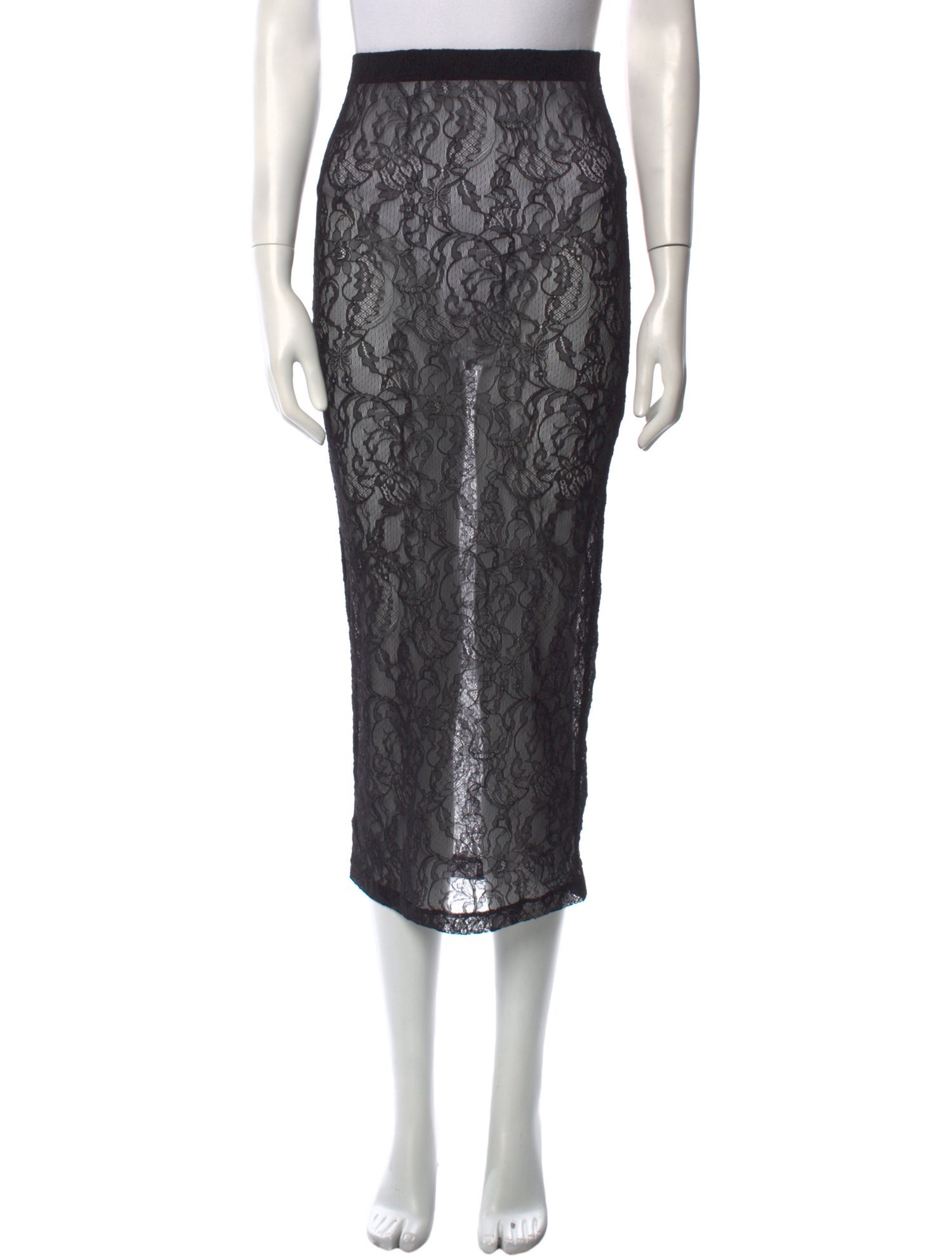 WARDROBE.NYC Lace Midi Length Skirt