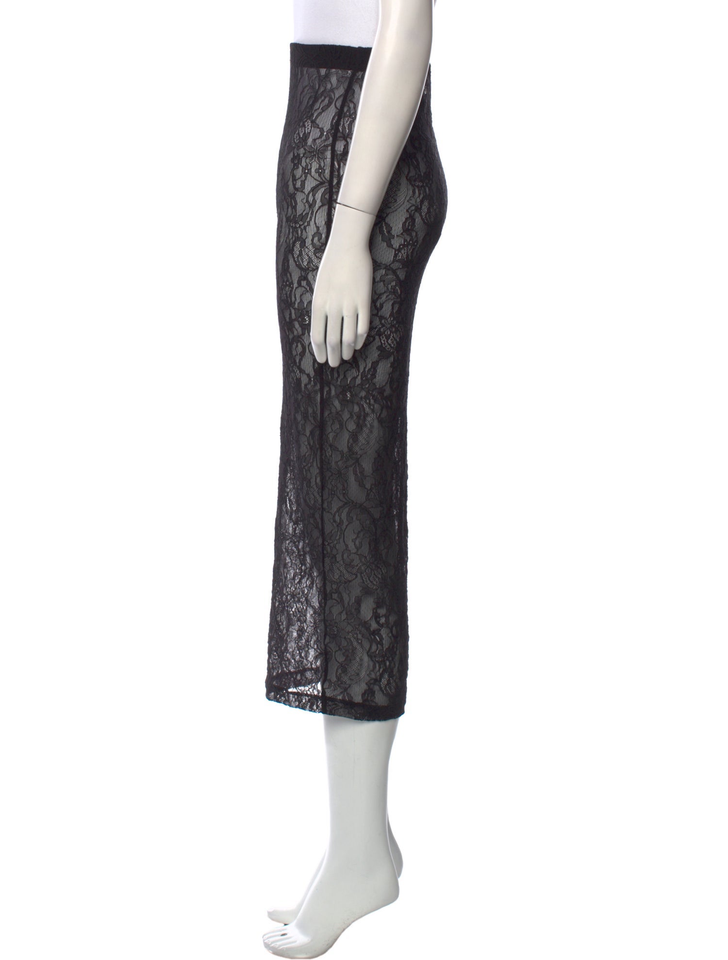 WARDROBE.NYC Lace Midi Length Skirt