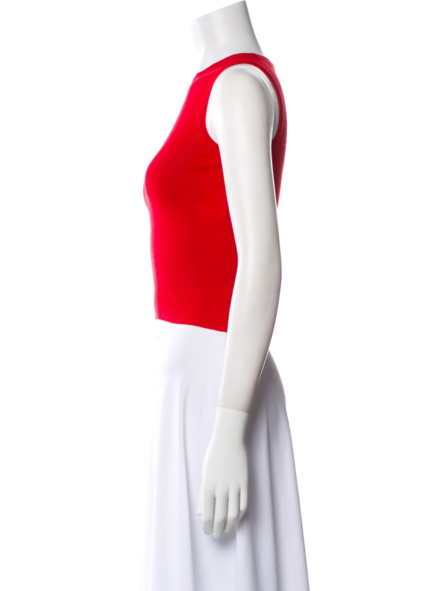 WARDROBE.NYC Crew Neck Sleeveless Crop Top