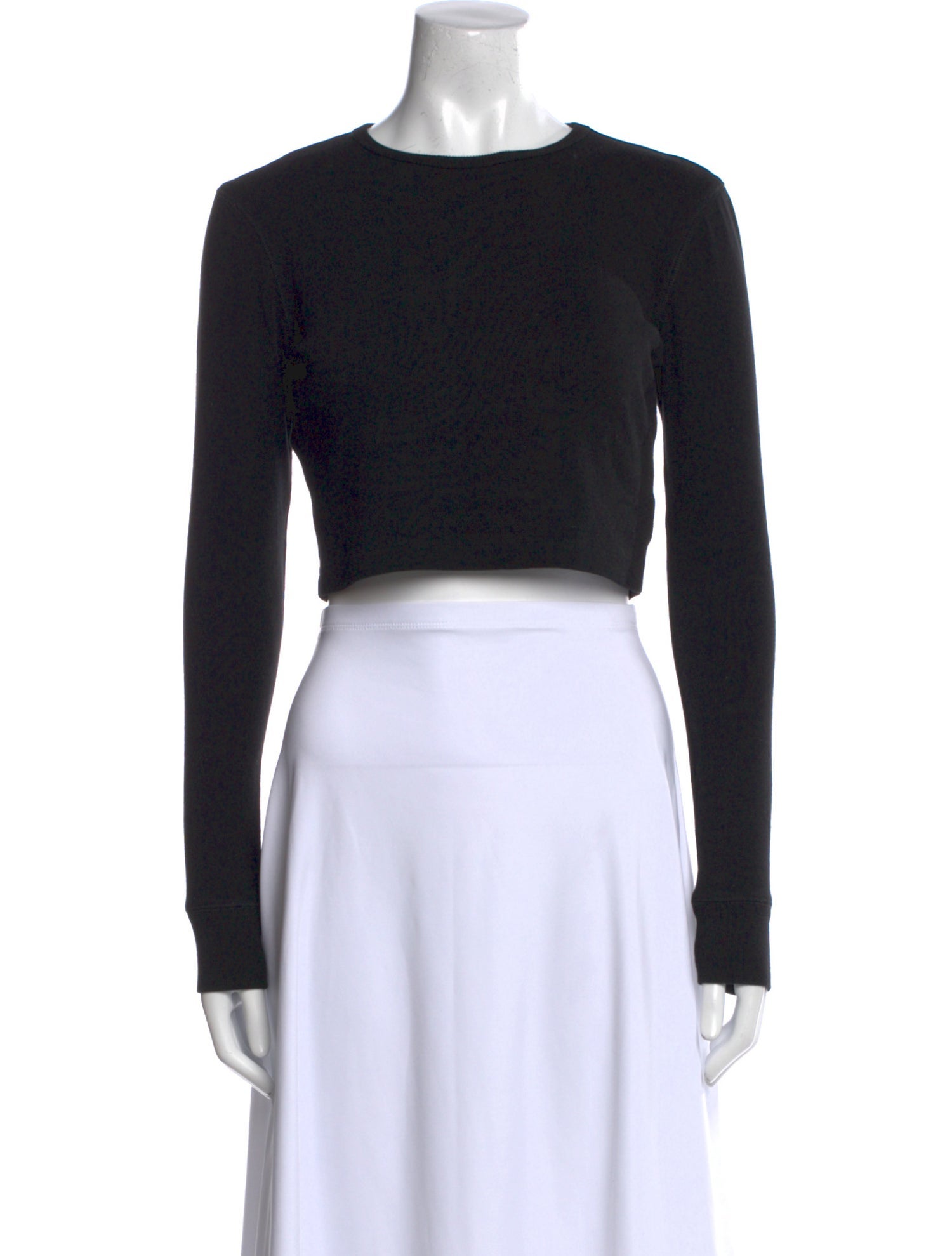 WARDROBE.NYC Crew Neck Long Sleeve Crop Top