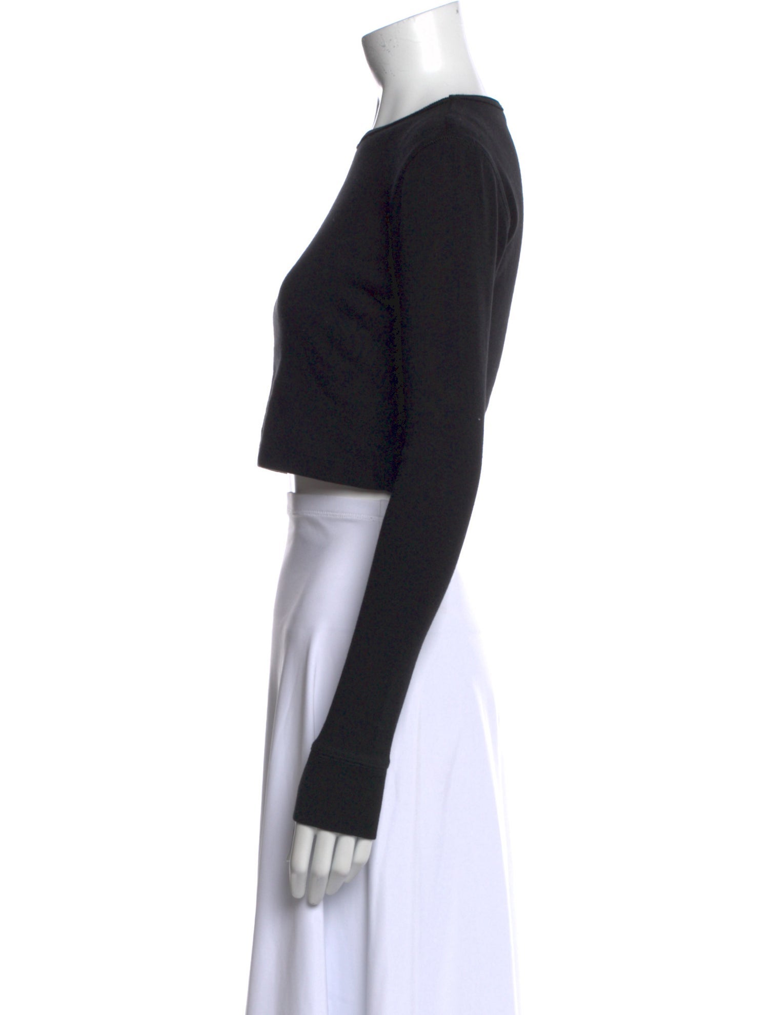 WARDROBE.NYC Crew Neck Long Sleeve Crop Top