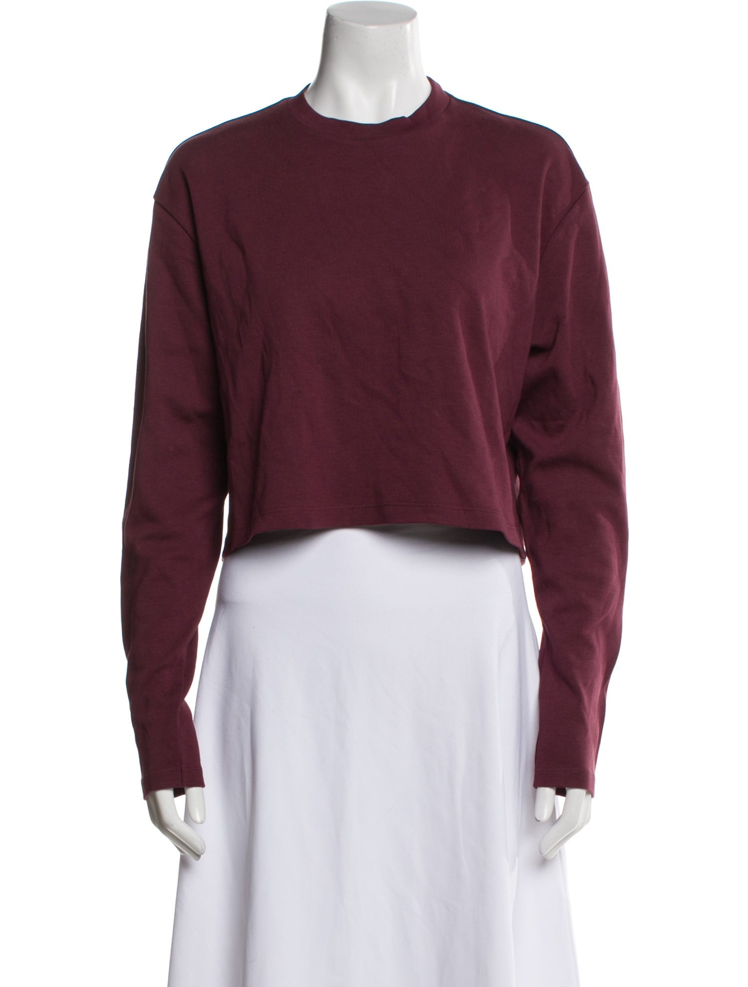 WARDROBE.NYC Crew Neck Long Sleeve Crop Top