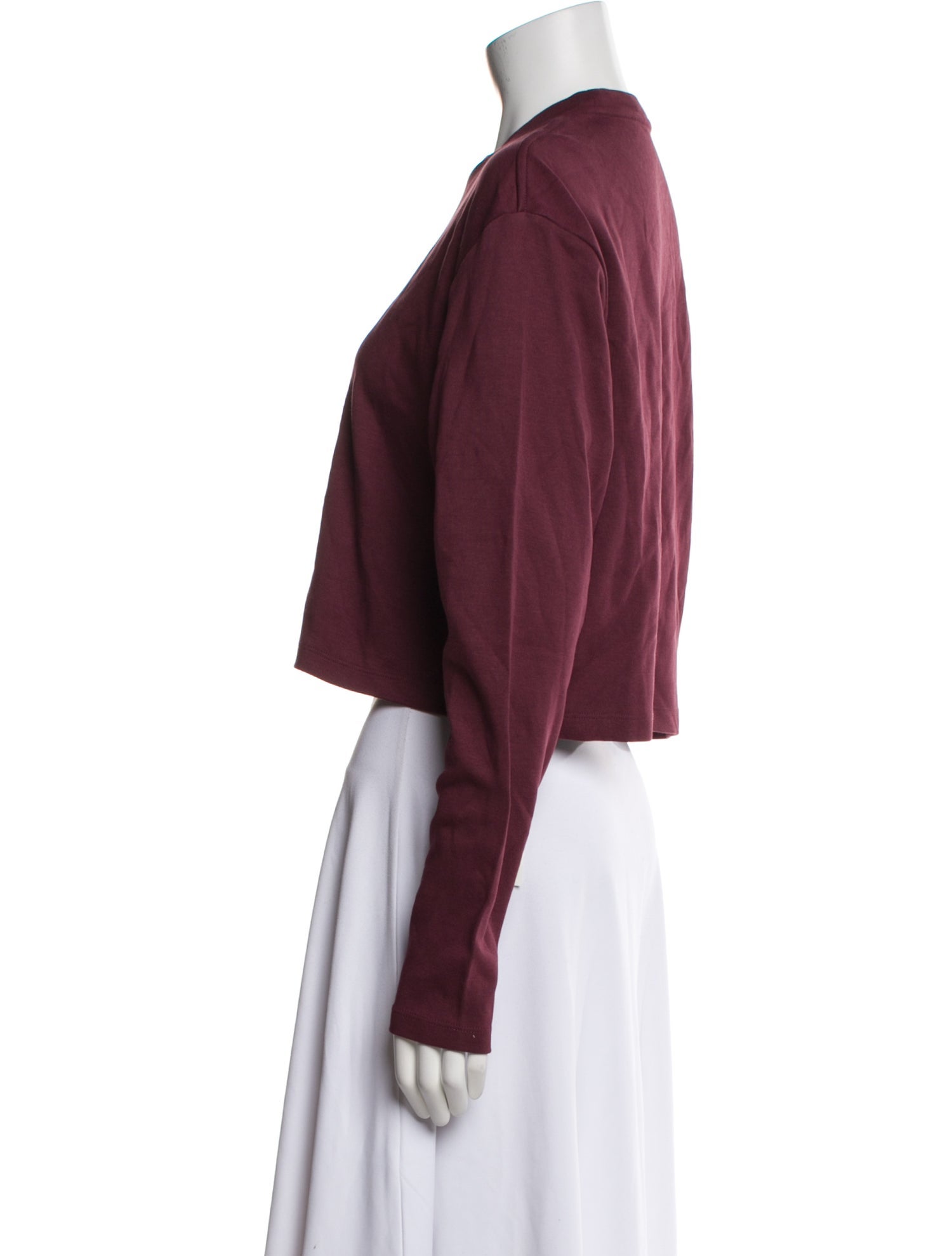 WARDROBE.NYC Crew Neck Long Sleeve Crop Top