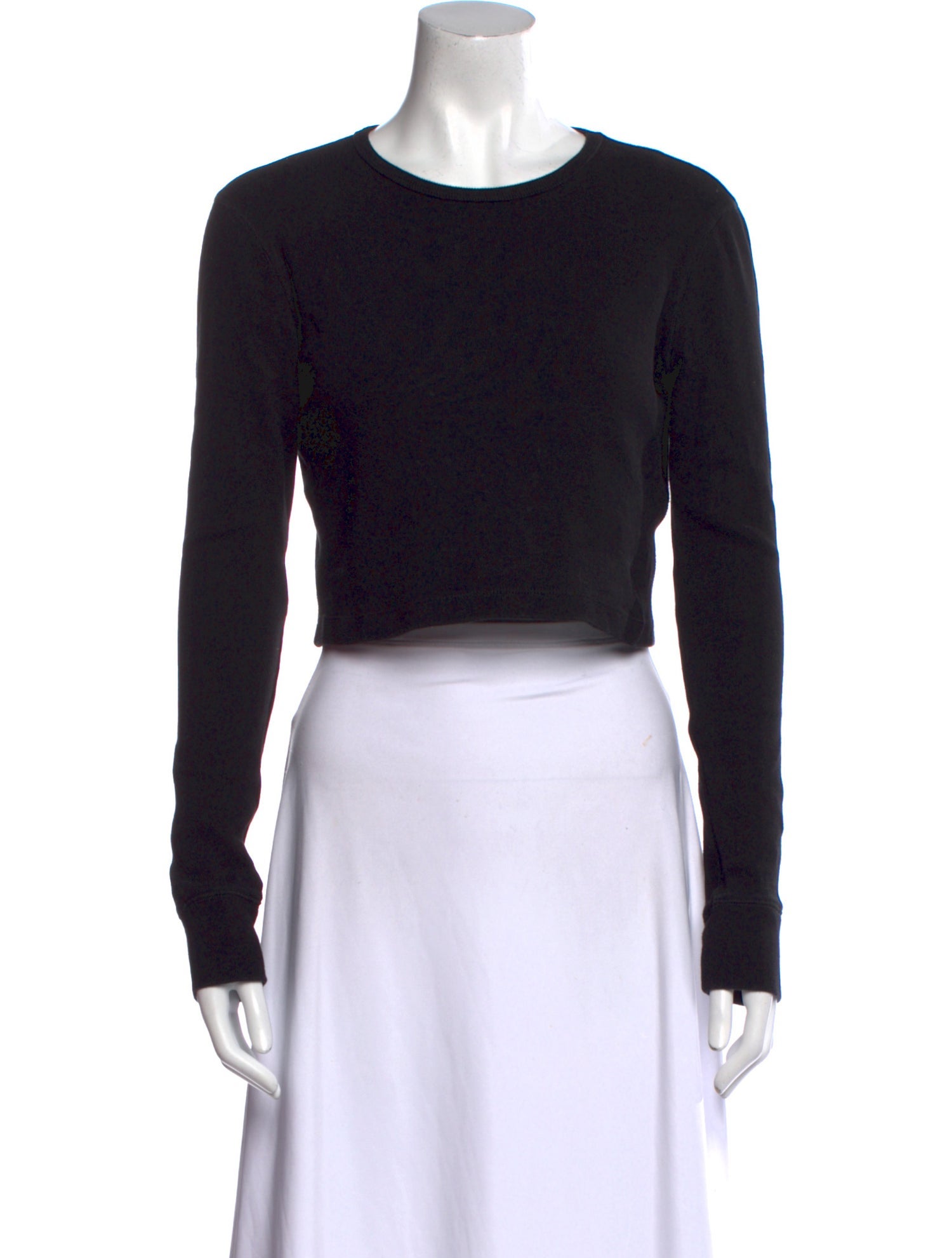 WARDROBE.NYC Crew Neck Long Sleeve Crop Top