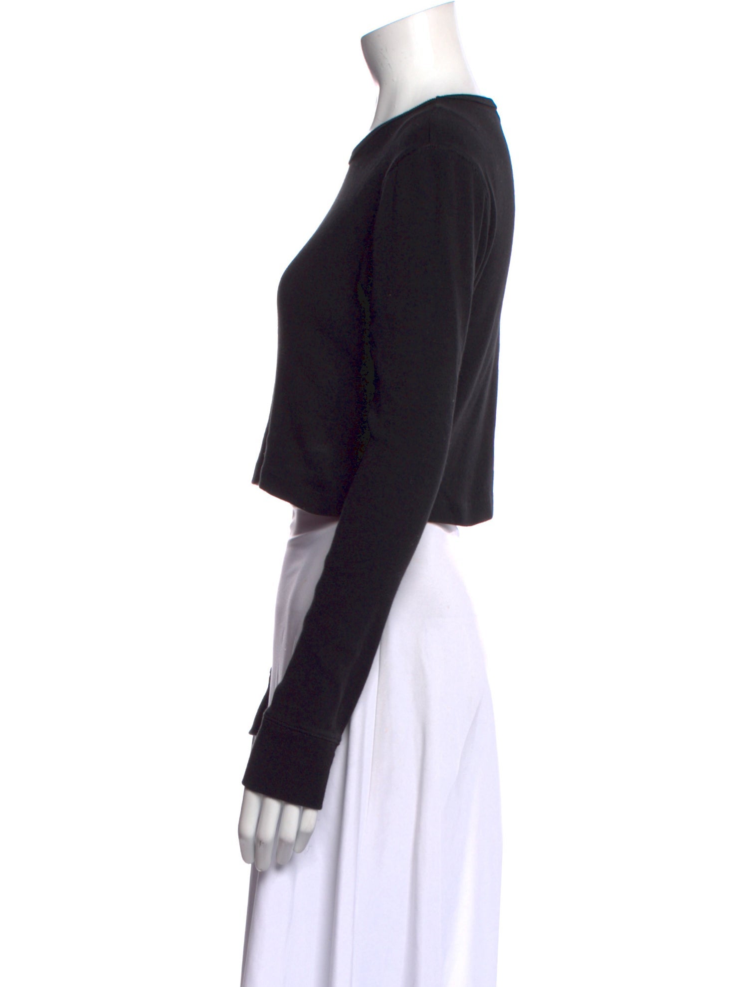 WARDROBE.NYC Crew Neck Long Sleeve Crop Top