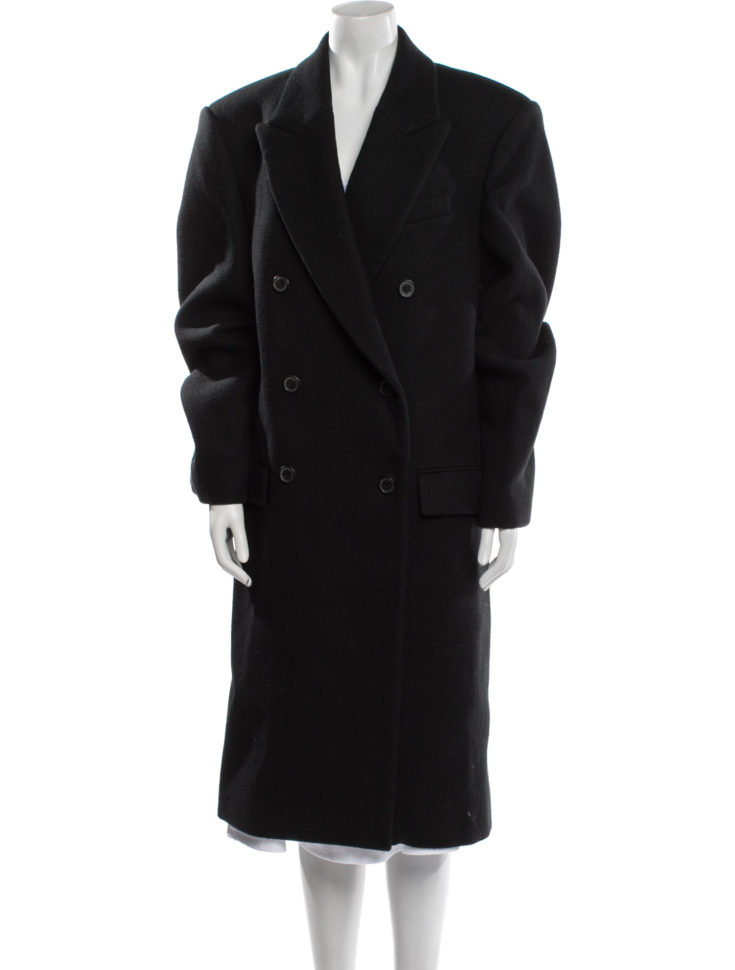 WARDROBE.NYC Virgin Wool Faux Fur Coat