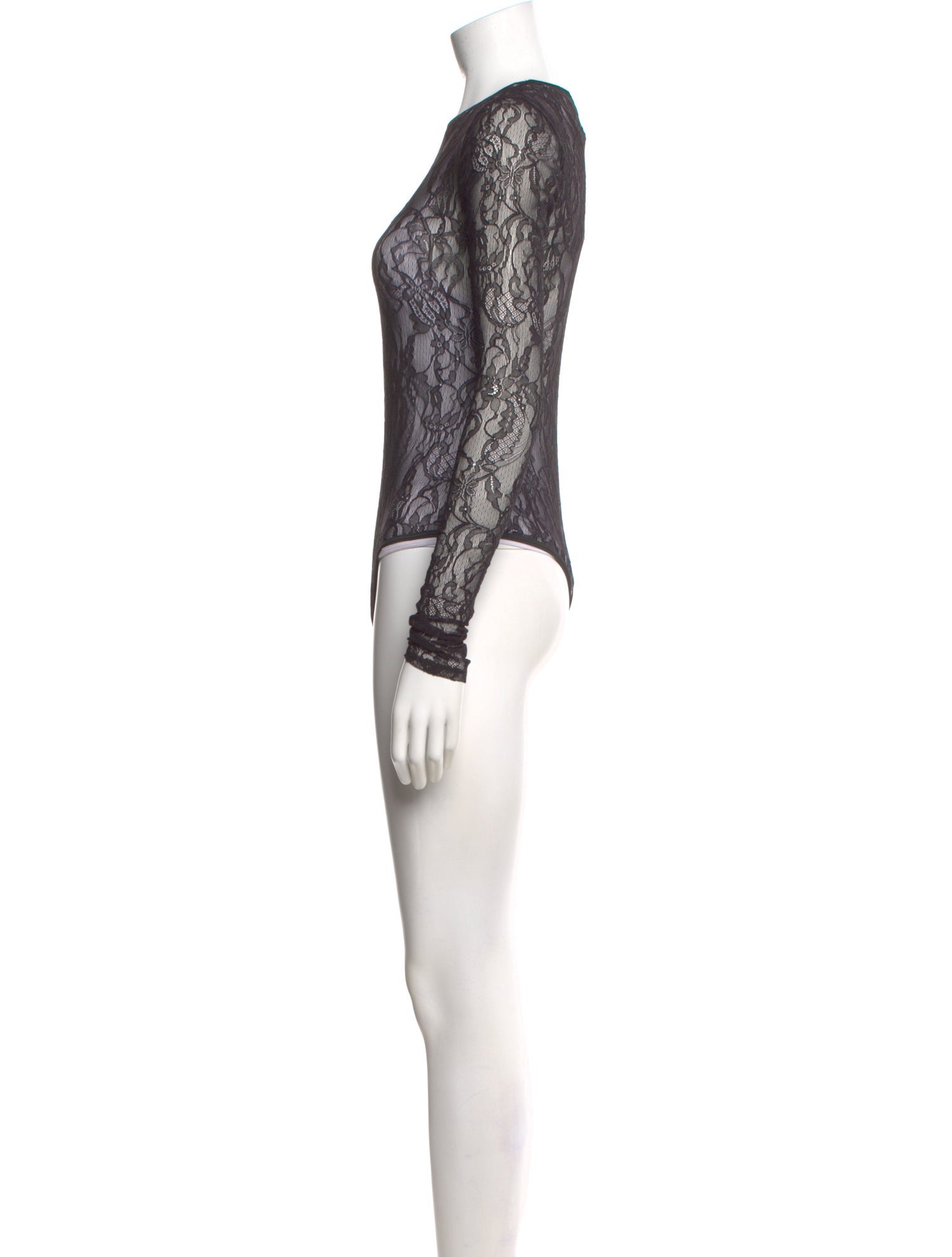 WARDROBE.NYC Lace Pattern Crew Neck Bodysuit w/ Tags