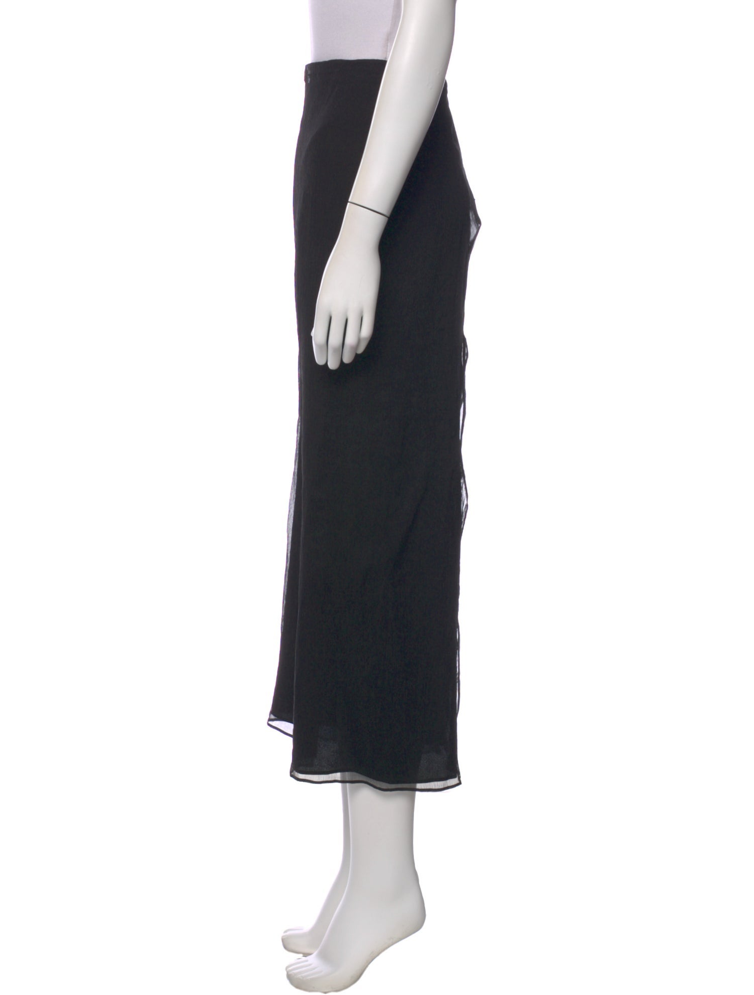 WARDROBE.NYC Silk Midi Length Skirt