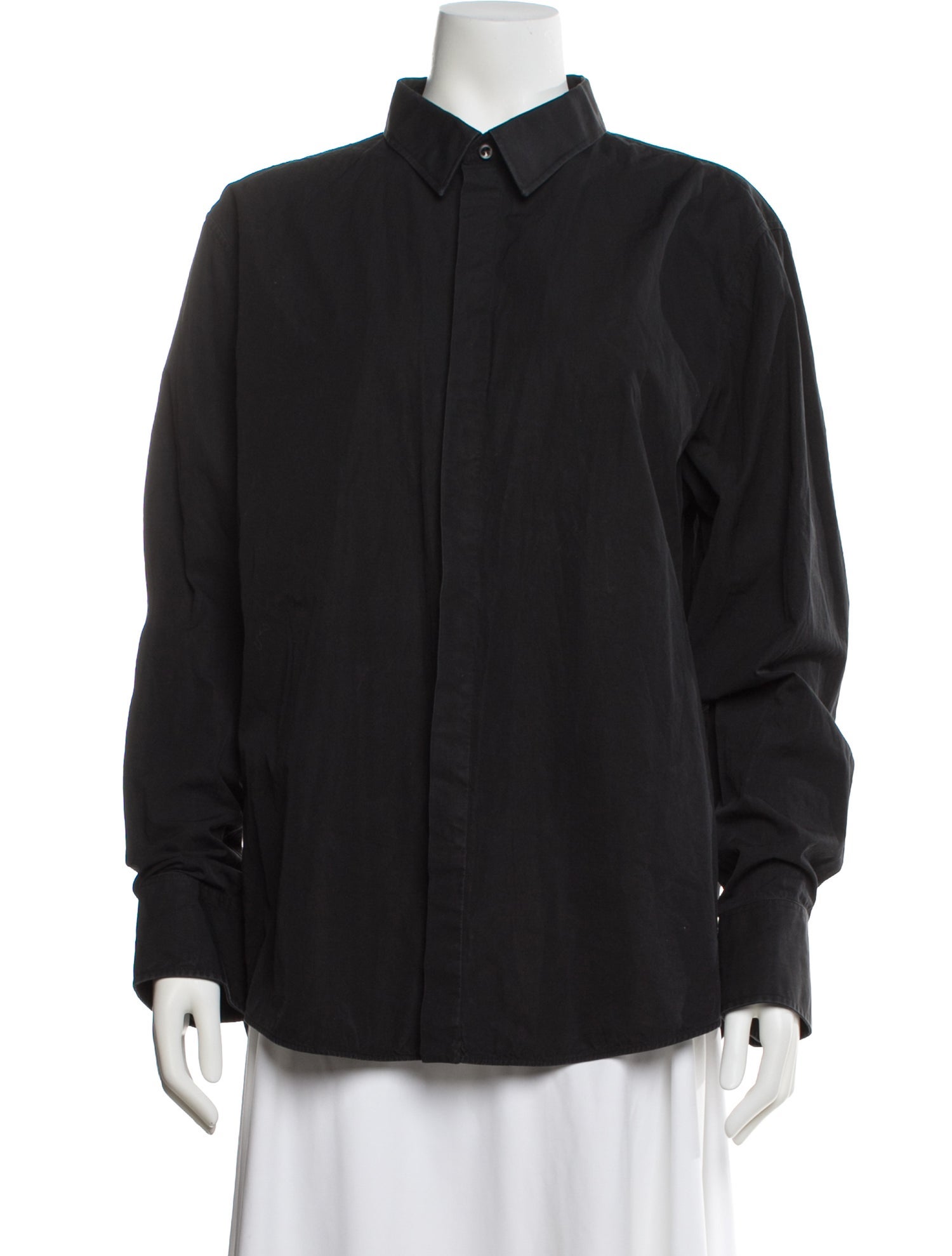 WARDROBE.NYC Long Sleeve Button-Up Top