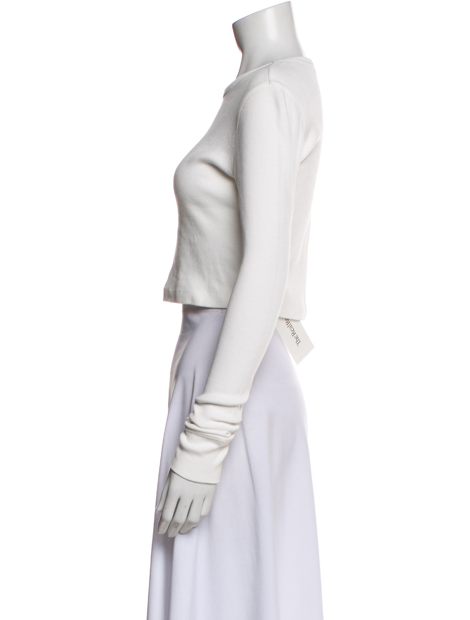 WARDROBE.NYC Crew Neck Long Sleeve Crop Top