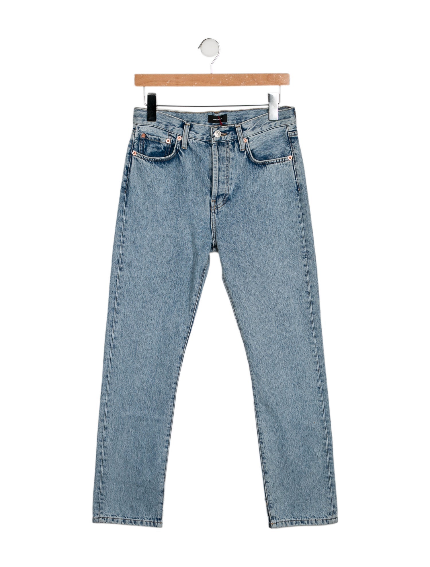 WARDROBE.NYC Mid-Rise Straight Leg Jeans
