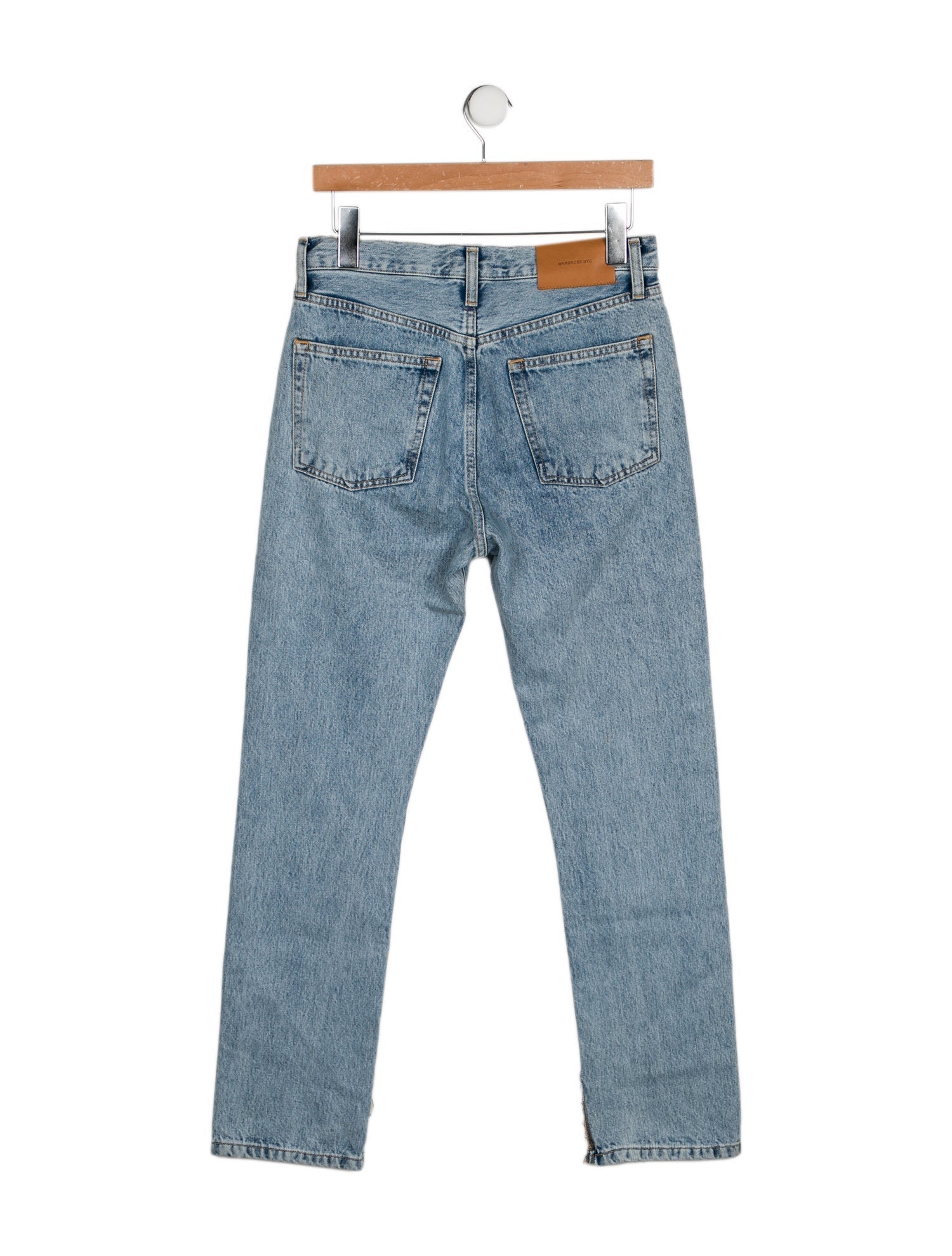 WARDROBE.NYC Mid-Rise Straight Leg Jeans