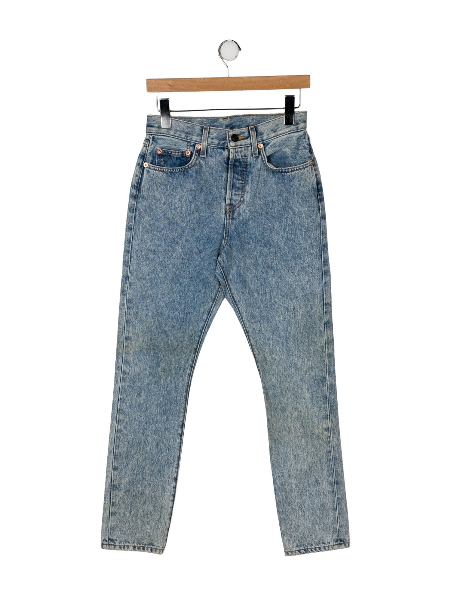 WARDROBE.NYC Mid-Rise Straight Leg Jeans