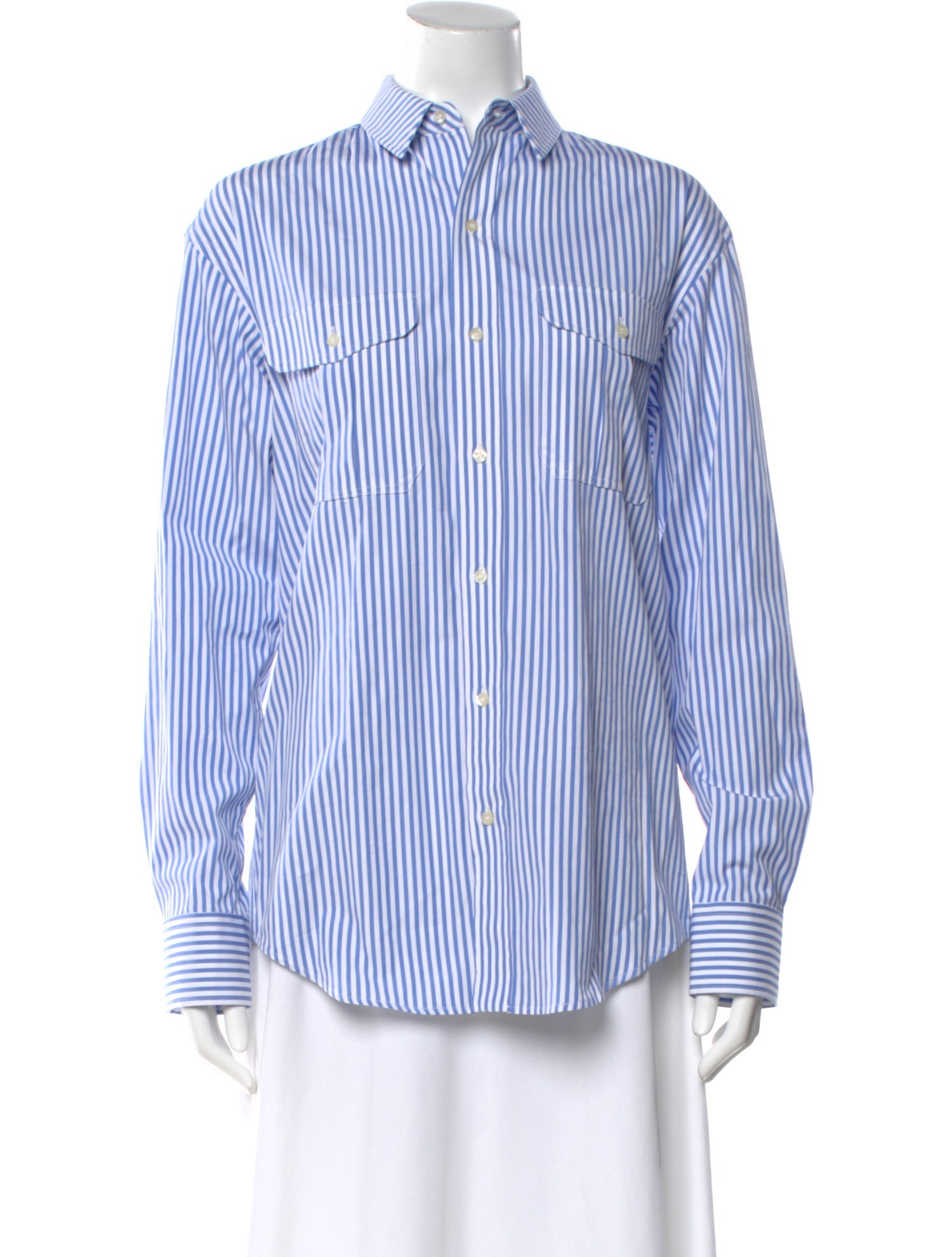 WARDROBE.NYC Striped Long Sleeve Button-Up Top w/ Tags