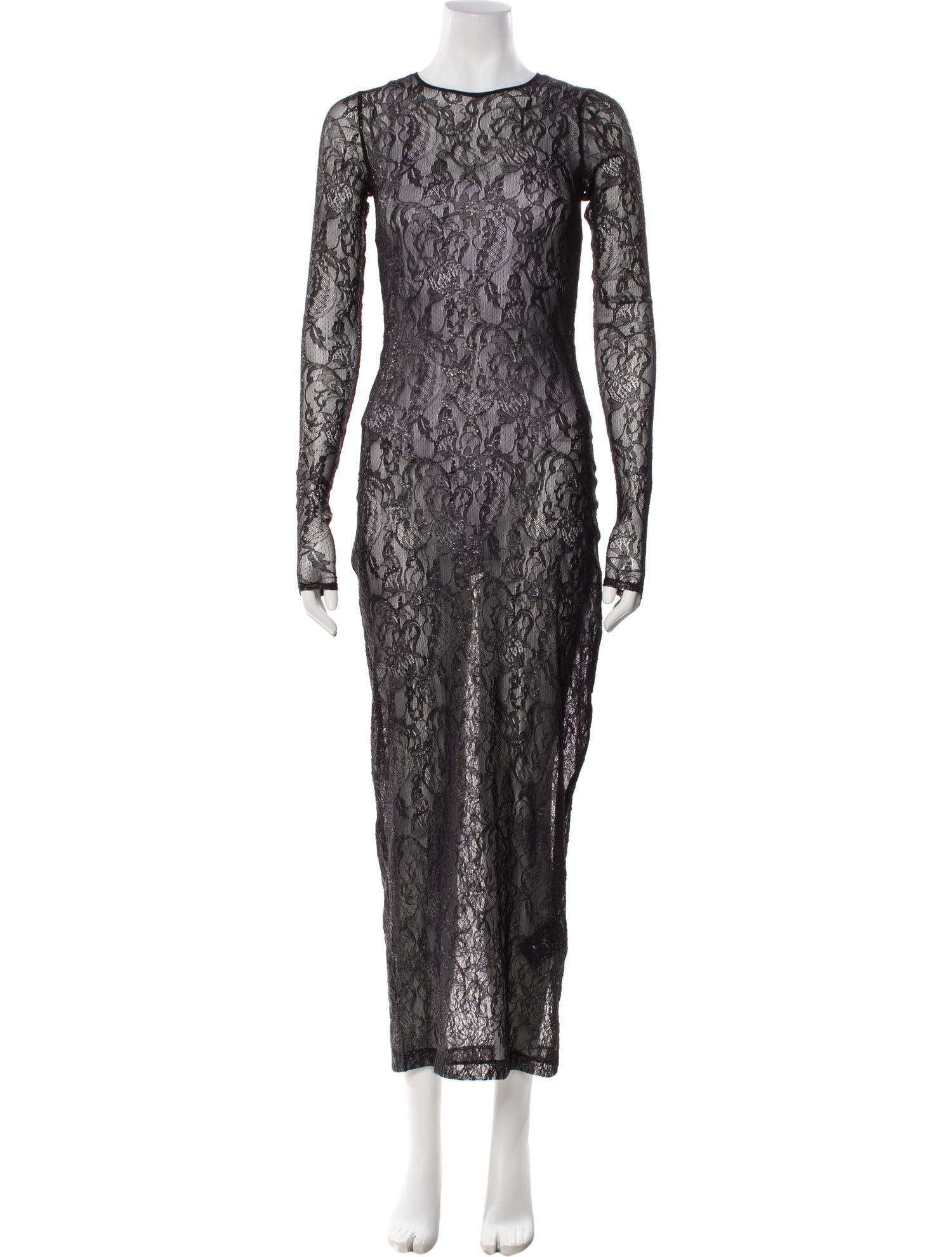 WARDROBE.NYC Lace Pattern Long Dress