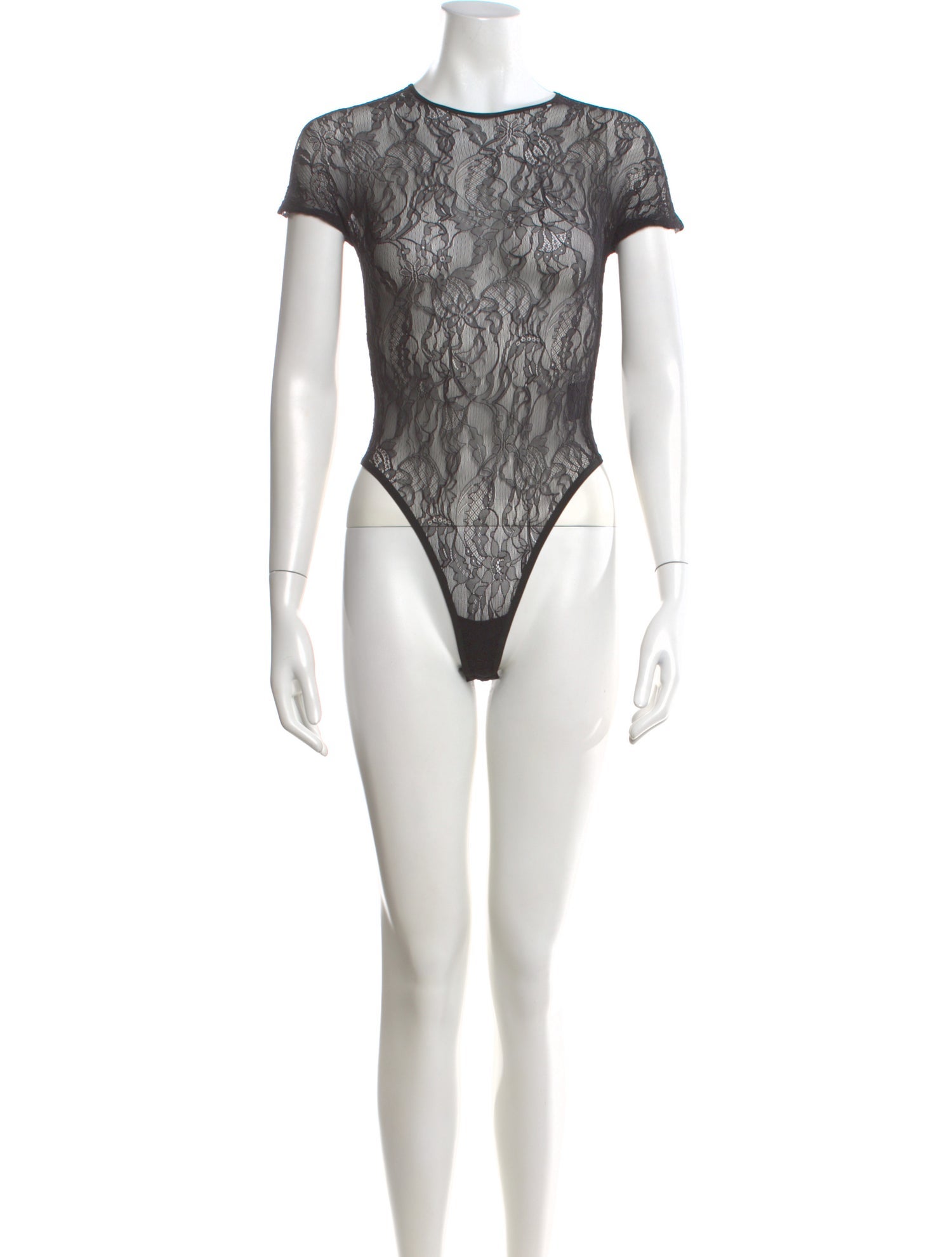 WARDROBE.NYC Lace Pattern Crew Neck Bodysuit w/ Tags