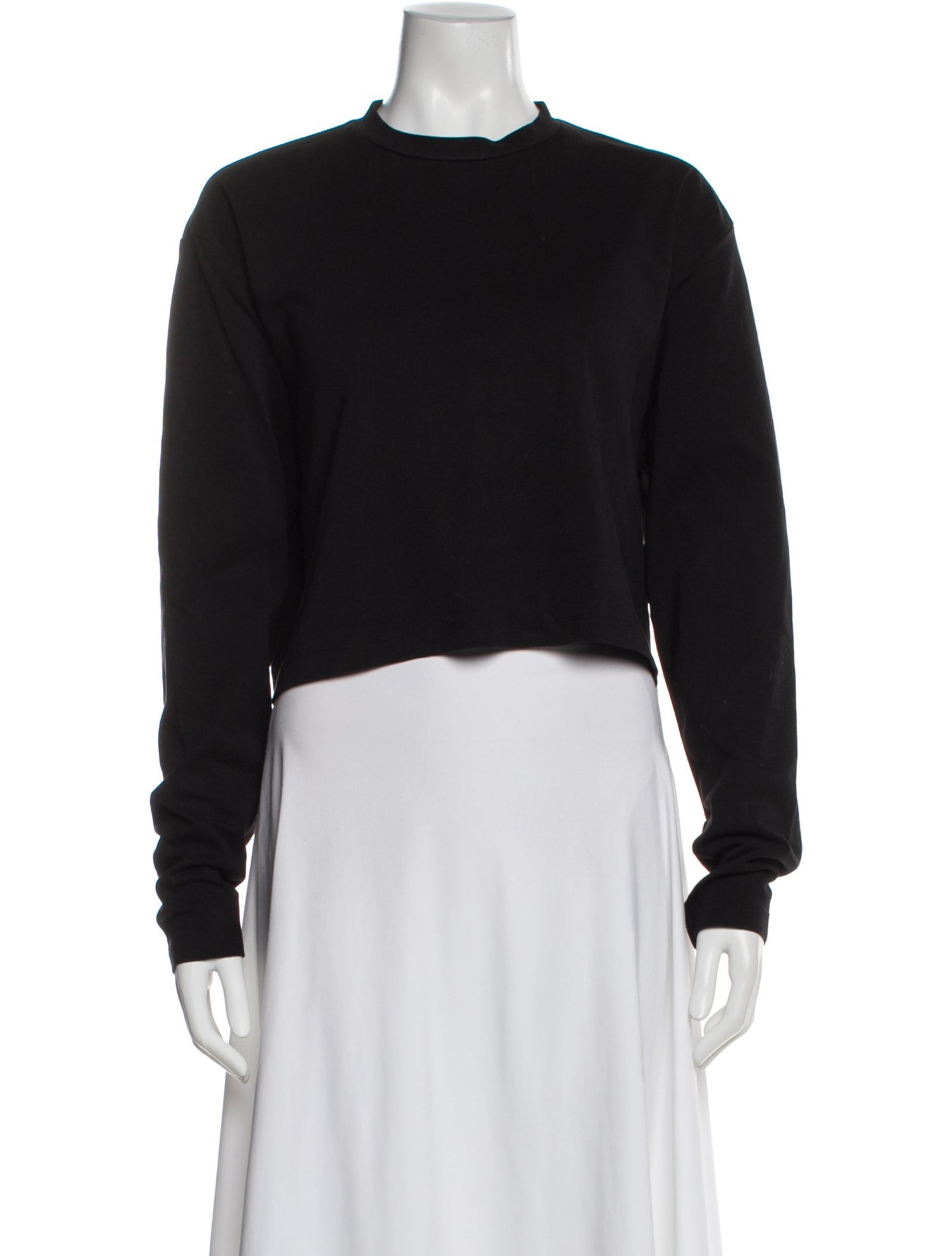 WARDROBE.NYC Crew Neck Long Sleeve Crop Top