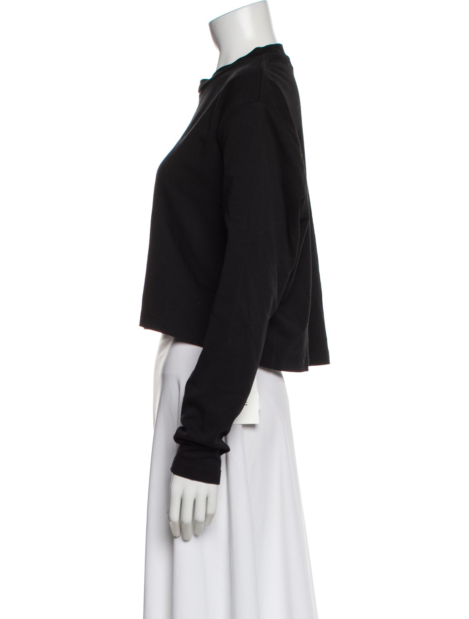 WARDROBE.NYC Crew Neck Long Sleeve Crop Top
