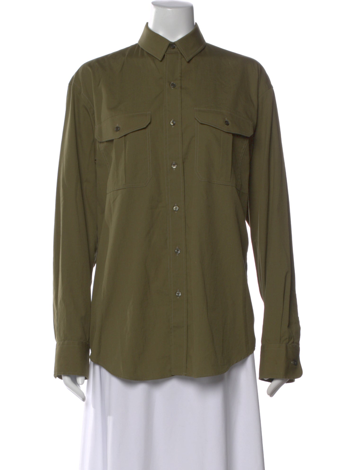 WARDROBE.NYC Long Sleeve Button-Up Top