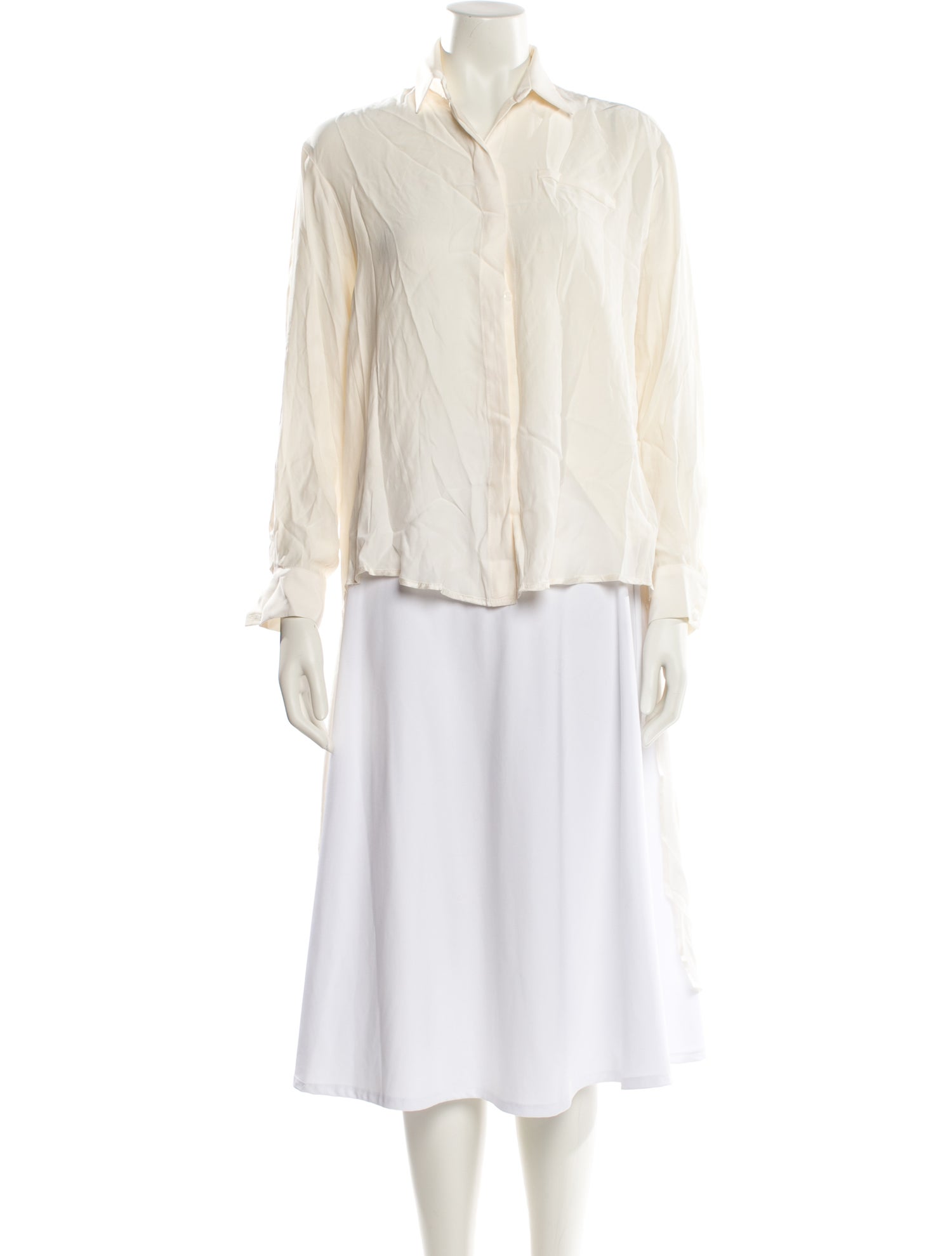 Watson x Watson Silk Long Sleeve Button-Up Top