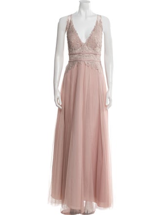 Watters V-Neck Long Dress