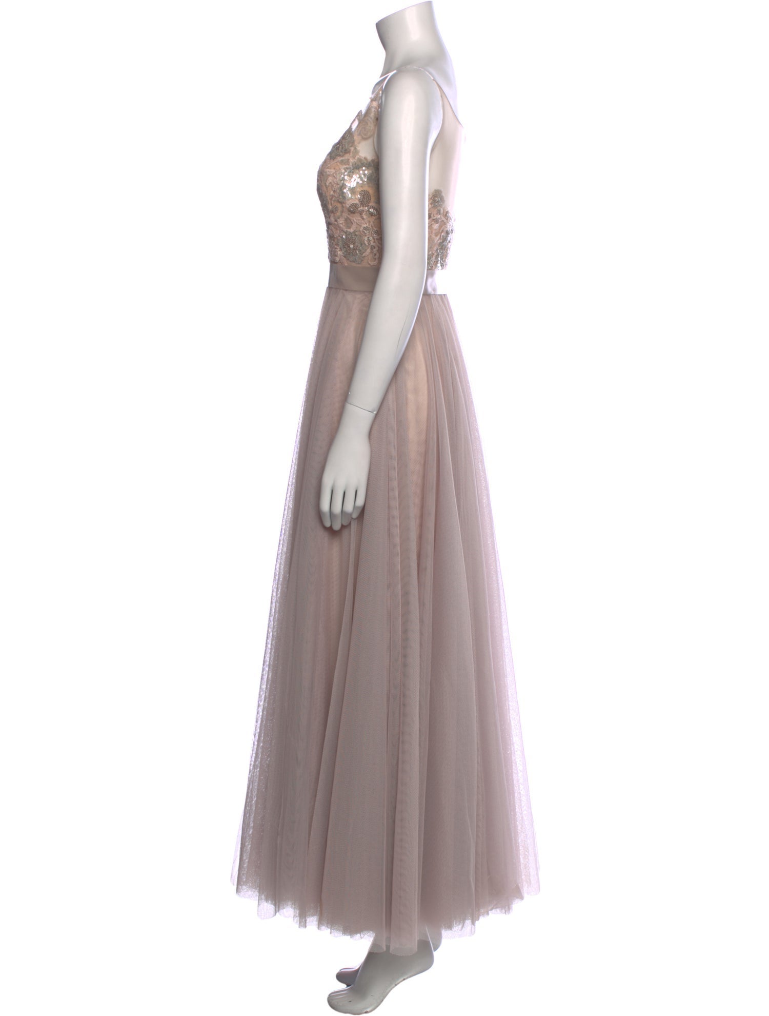 Watters Scoop Neck Long Dress