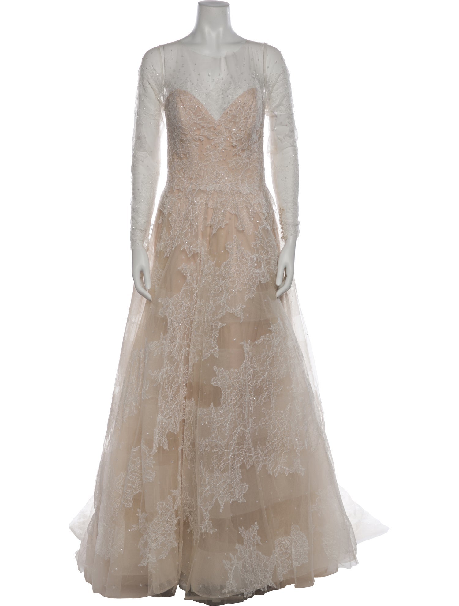 Watters Lace Pattern Long Dress