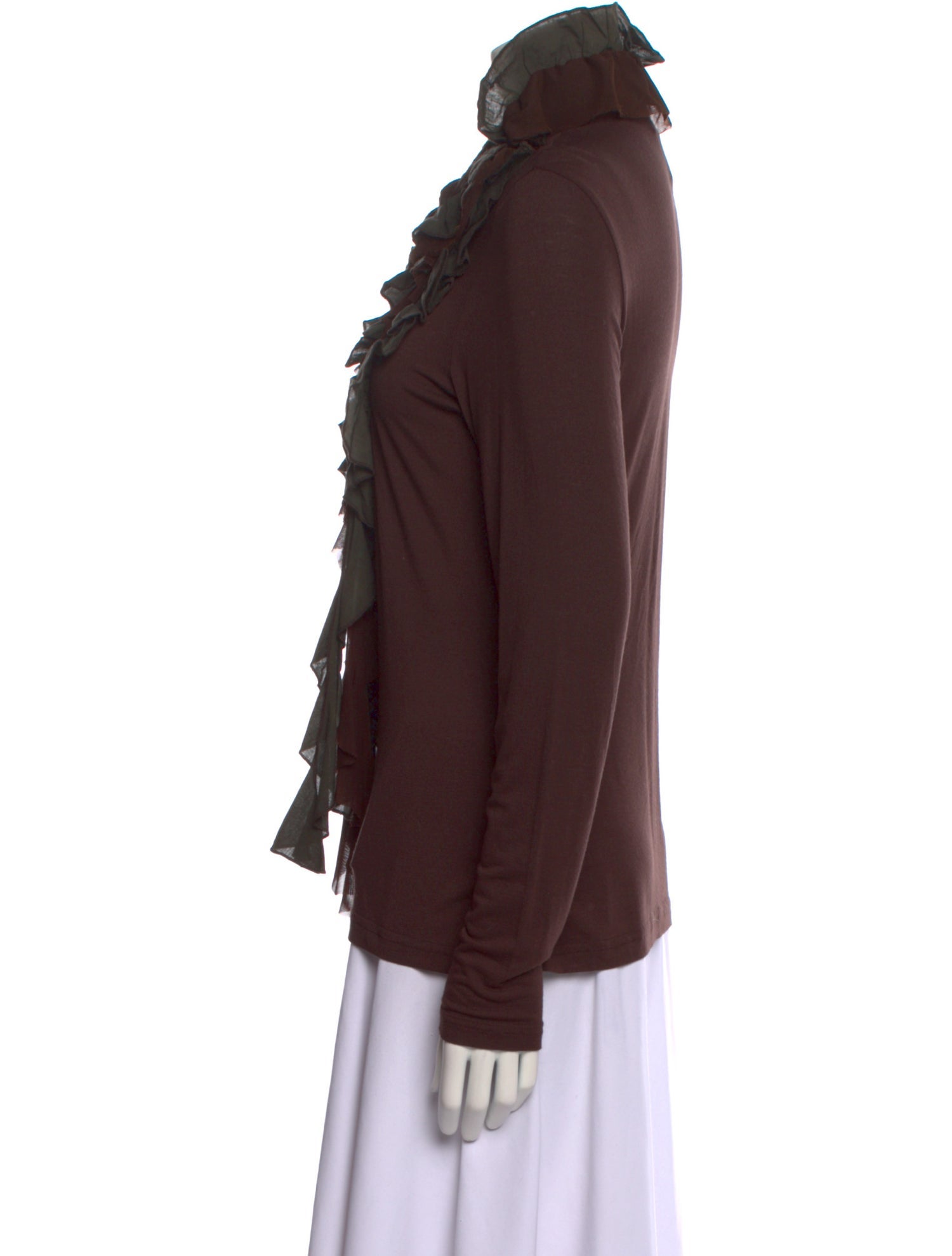 Azi Long Sleeve Button-Up Top