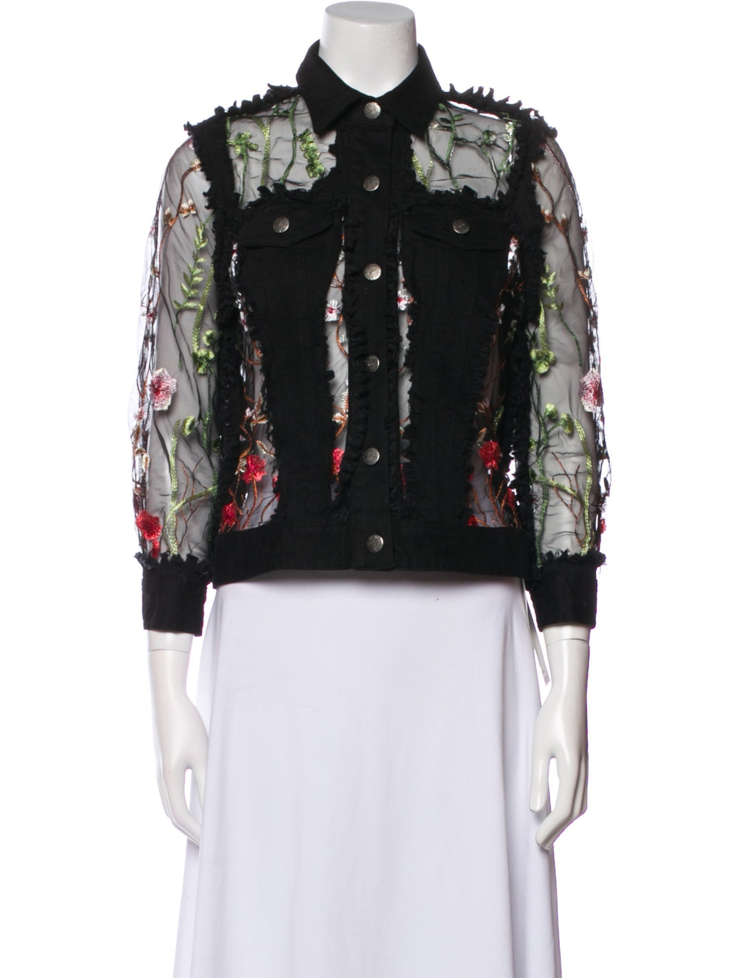 Azi Floral Print Denim Jacket