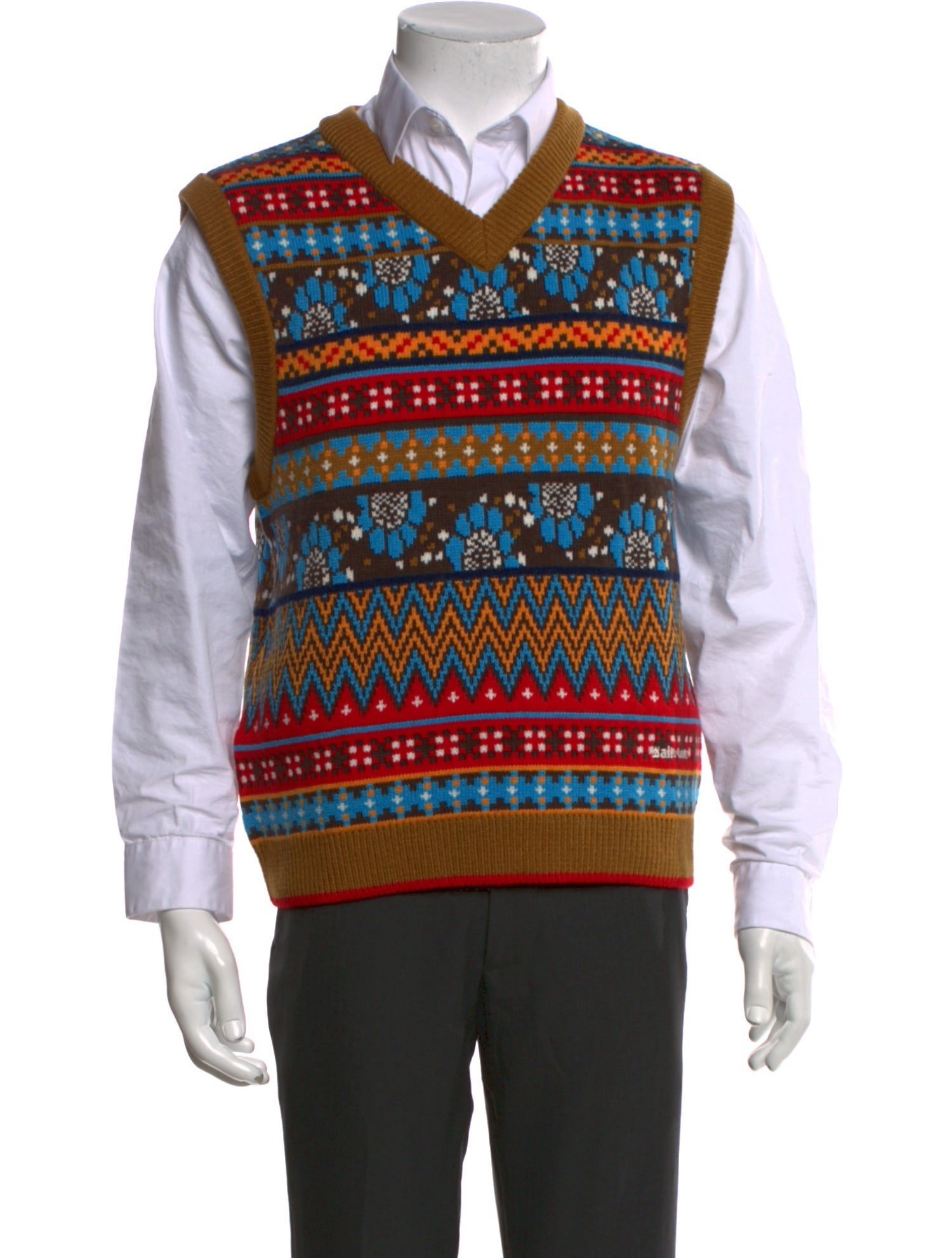 Wales Bonner x adidas Originals Printed V-Neck Sweater Vest w/ Tags