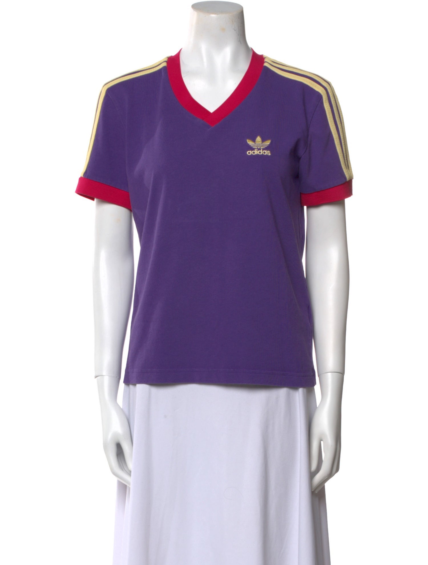 Wales Bonner x adidas Originals Colorblock Pattern V-Neck T-Shirt