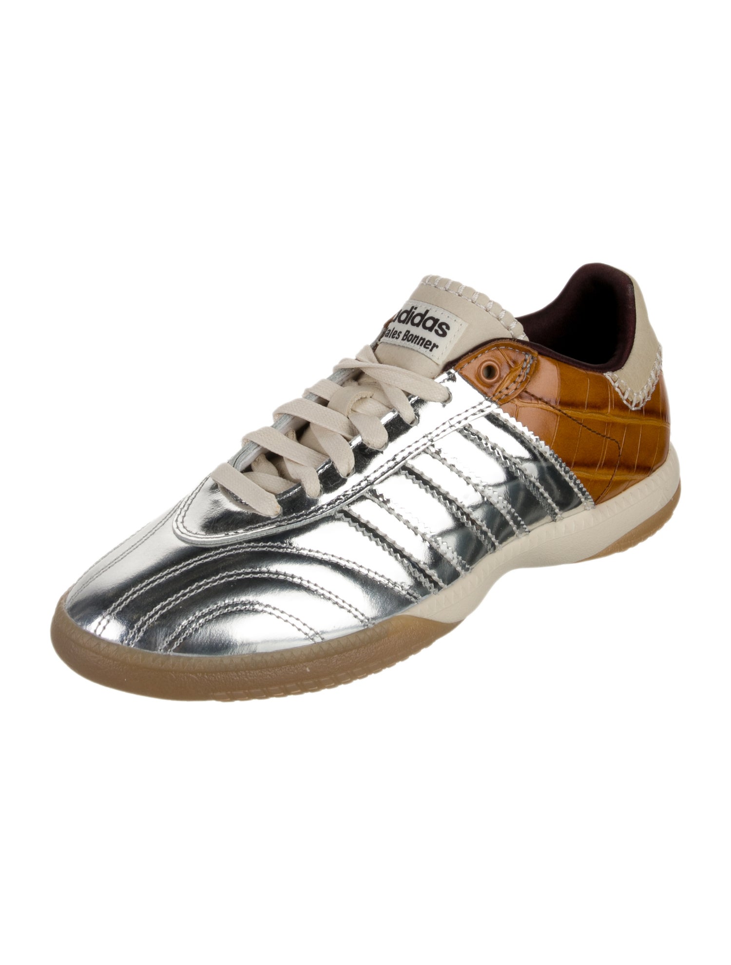 Wales Bonner x adidas Originals Samba Millennium 'Silver Metallic Yellow Croc' Sneakers