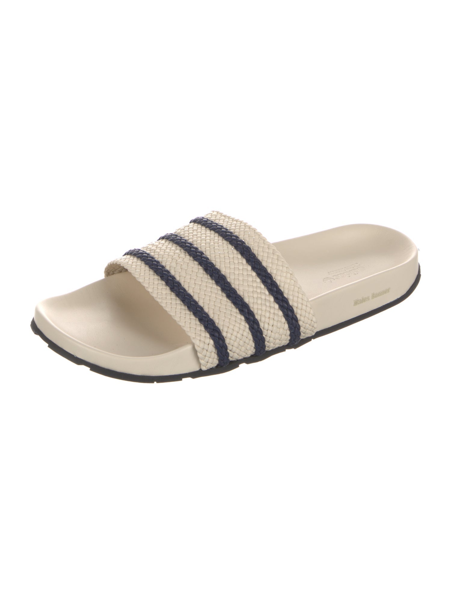 Wales Bonner x adidas Originals Adilette Slides 'Wonder White Night Indigo' Leather Slides w/ Tags