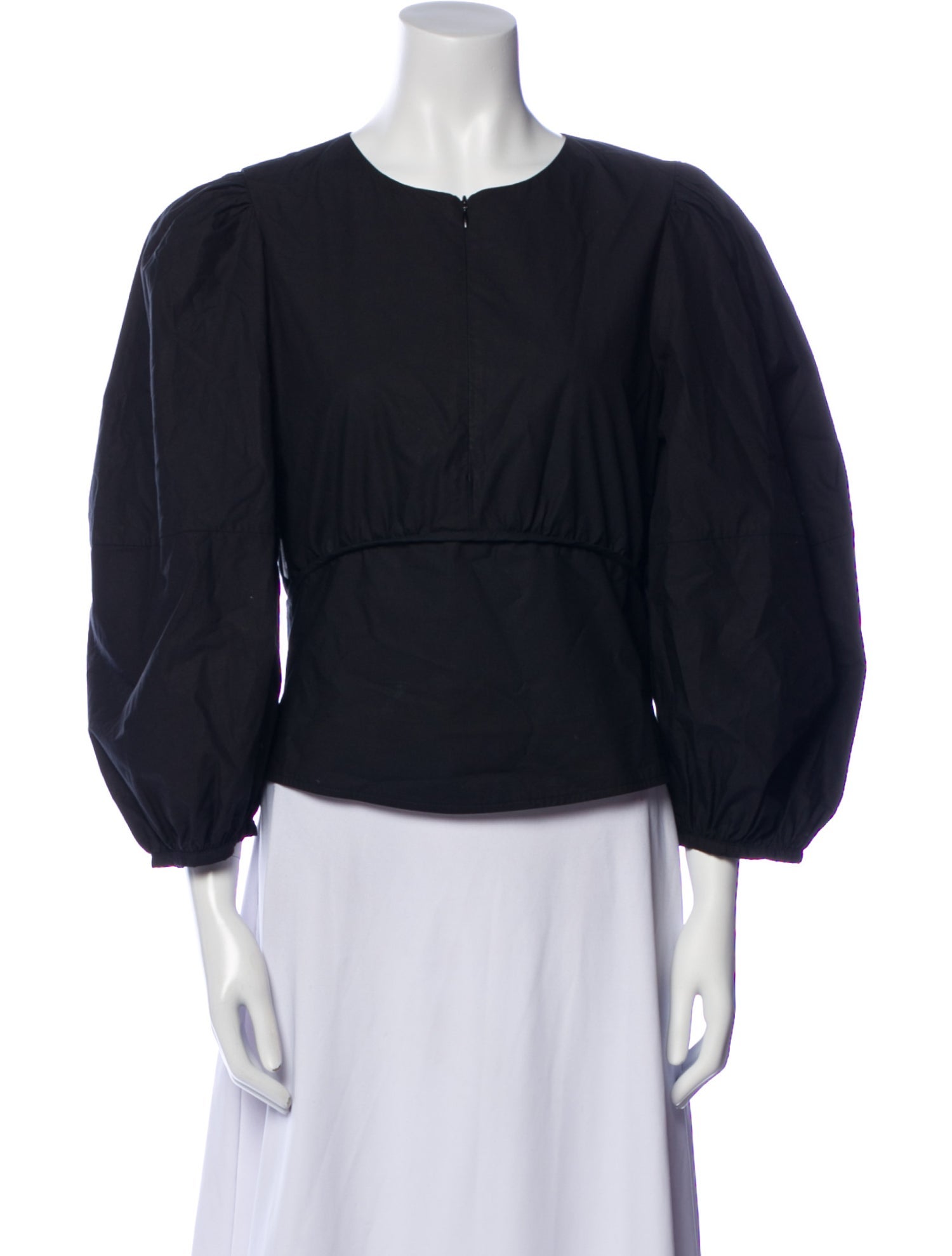 Caes Crew Neck Three-Quarter Sleeve Blouse