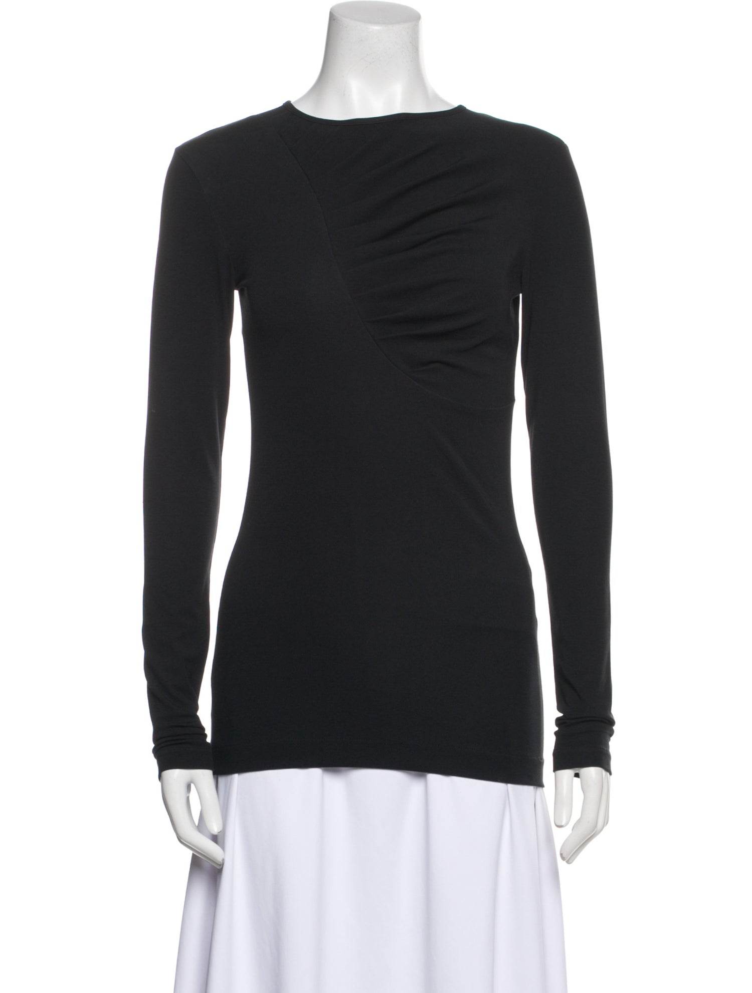 Caes Bateau Neckline Long Sleeve Top