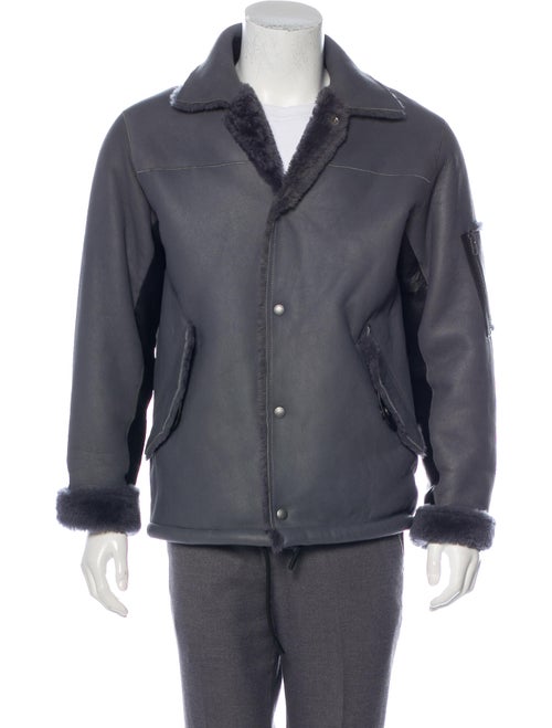 Coach 1941 Shearling-Lined Leather Jacket grey