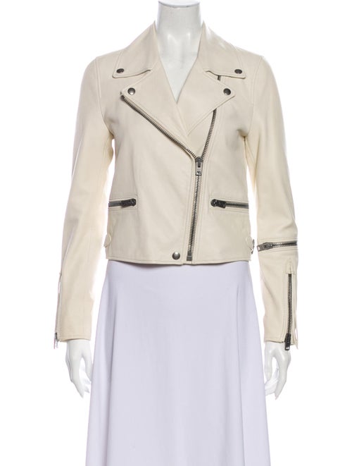 Coach 1941 Lamb Leather Biker Jacket White