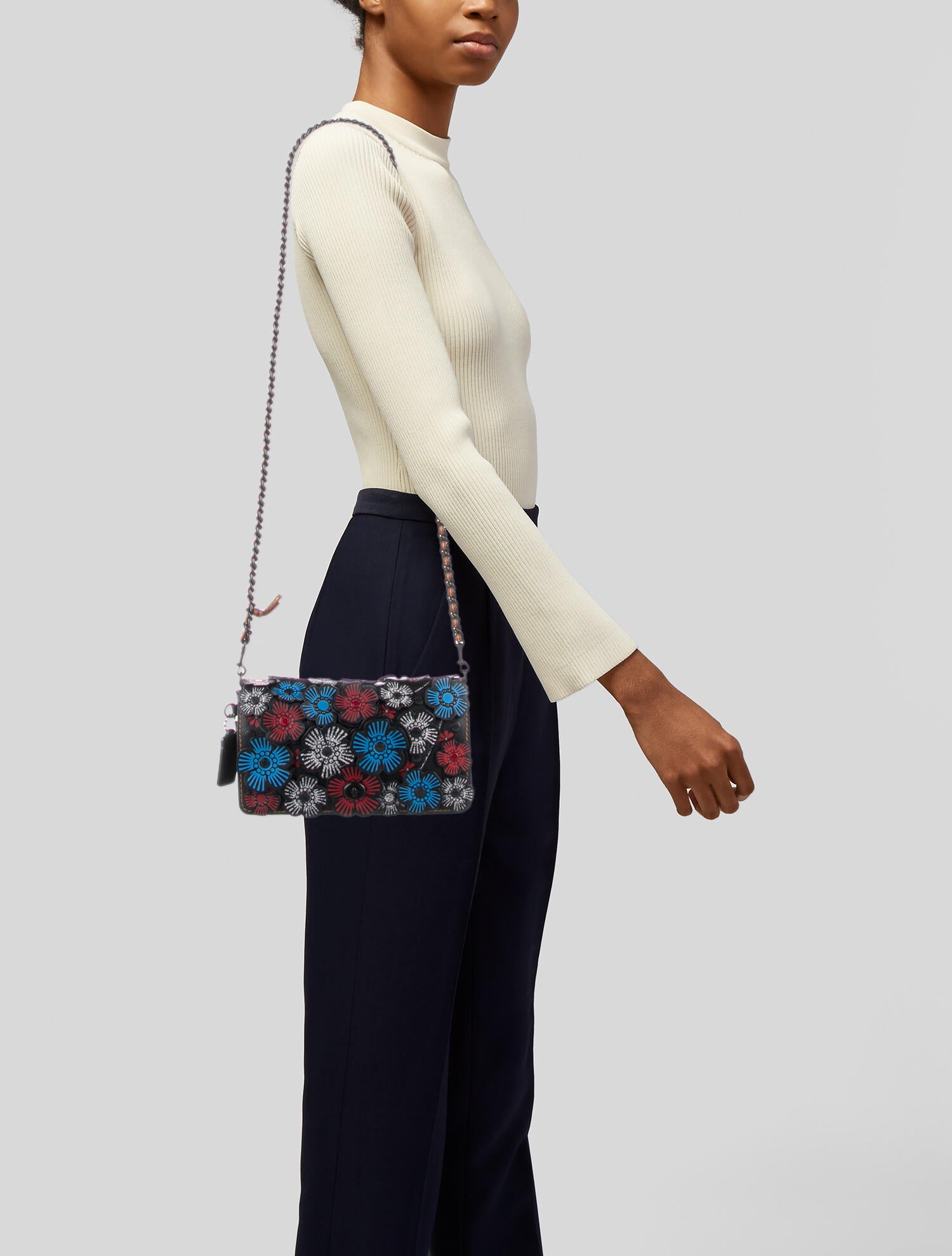 Coach 1941 Floral Applique Shoulder Bag
