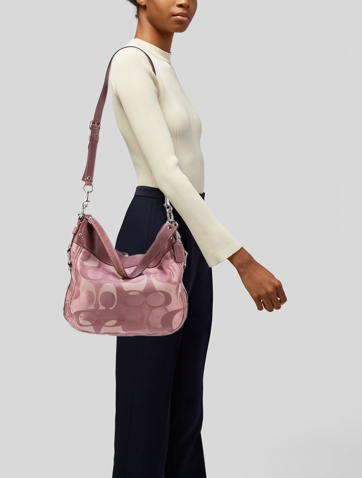 Coach 1941 Leather Trim Nylon Hobo