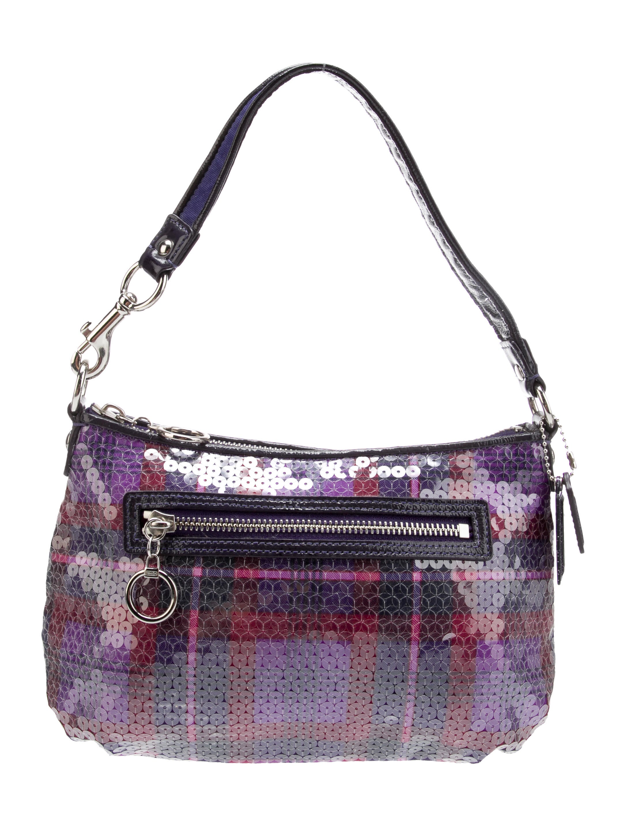 Coach X Poppy Sequin Tartan Berry Handle Bag - Purple Handle