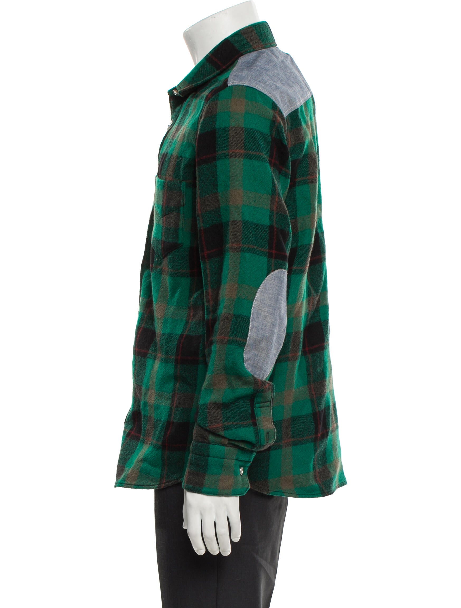 Coach 1941 Wool Plaid Print Denim Jacket