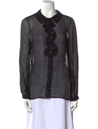 Coach 1941 Silk Printed Button-Up Top