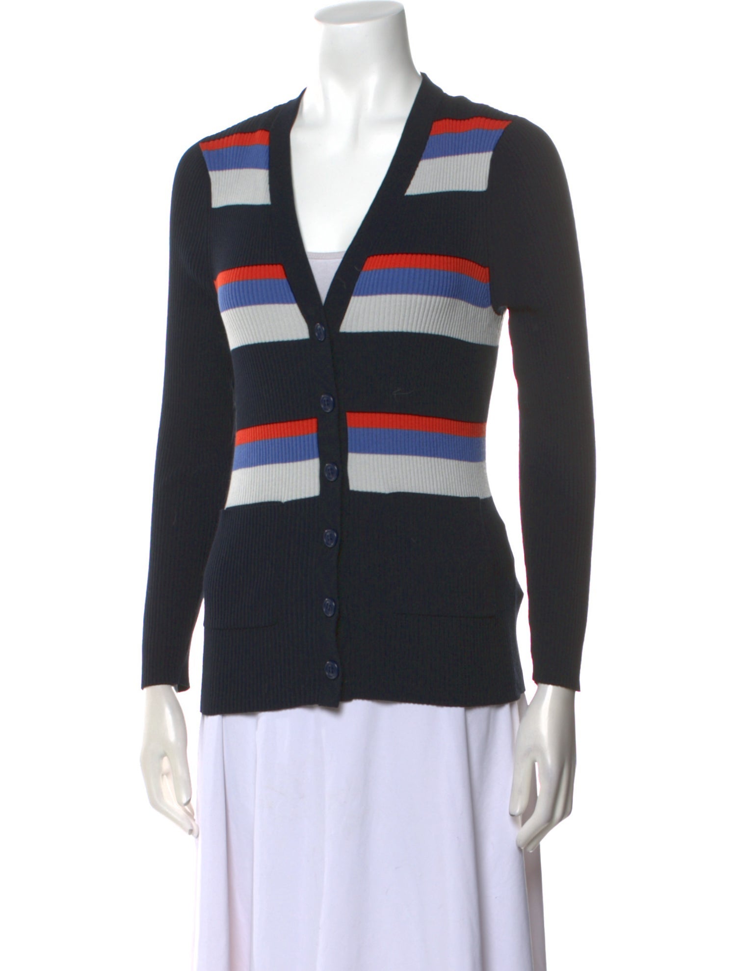 Coach 1941 Striped V-Neck Sweater